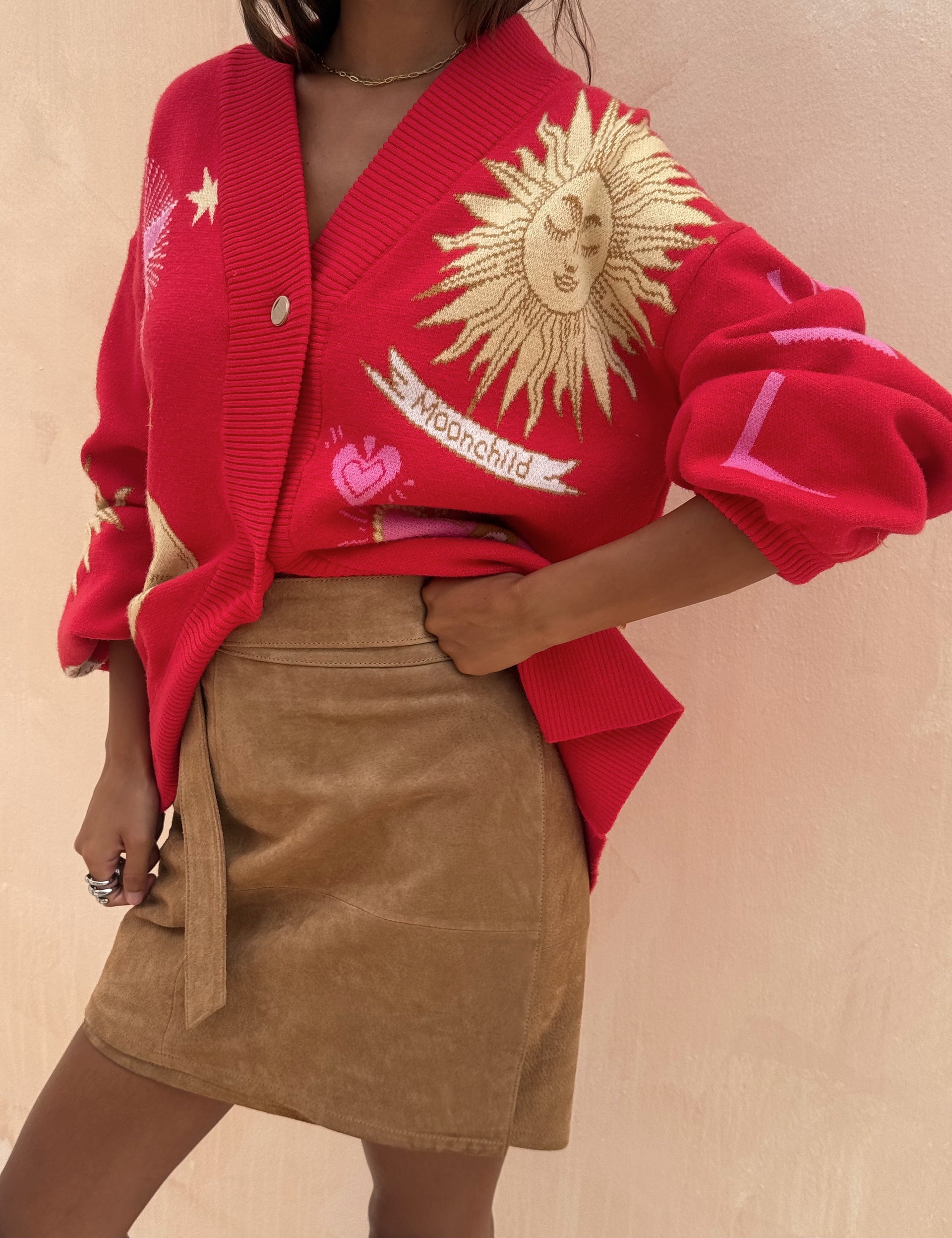 Never Fully Dressed Mystical Cardigan: Red – Le Muse