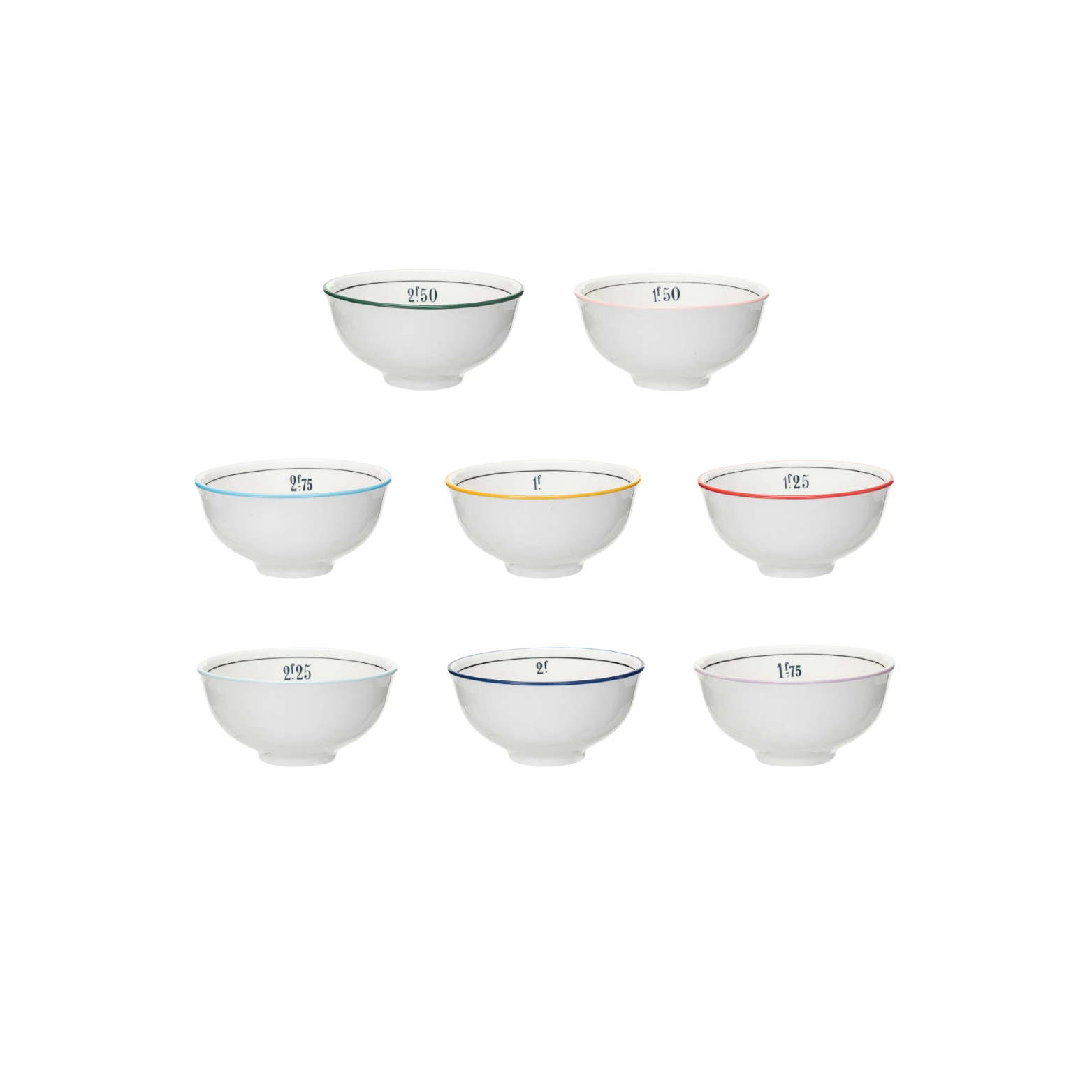 Stoneware Café Bowl with Colored Rim