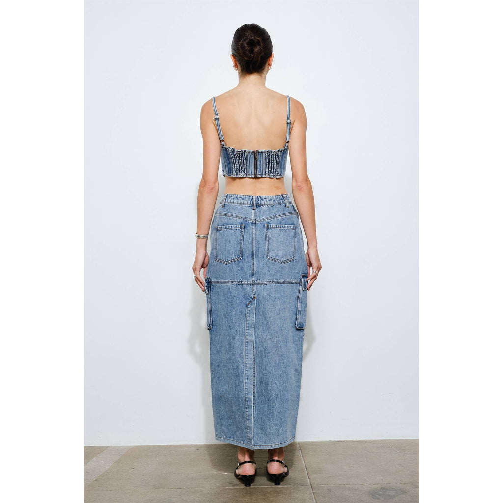 Shay Structured Denim Bustier