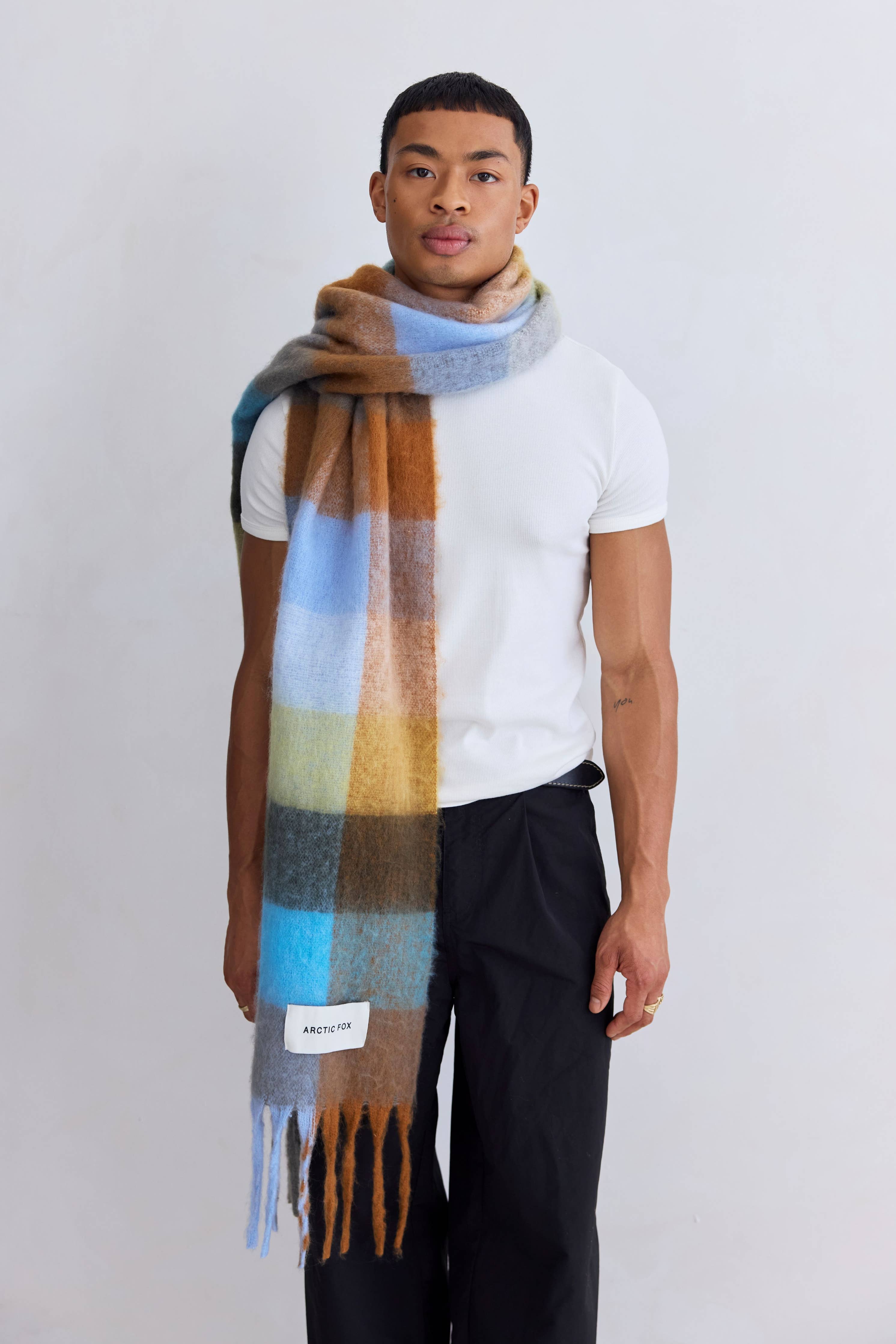 The Reykjavik Scarf - 100% Recycled - Blue/Orange - FW25