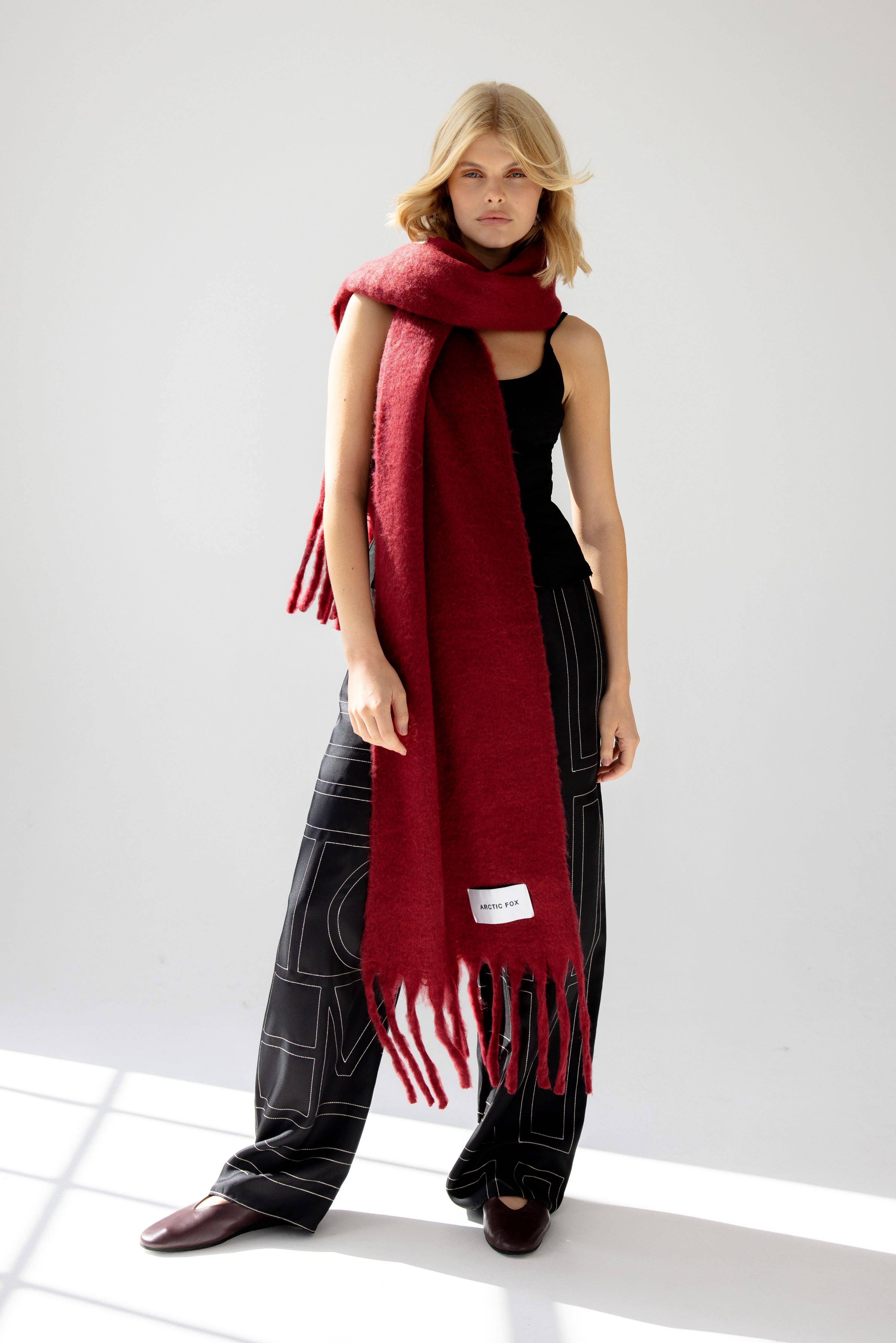 The Reykjavik Scarf - 100% Recycled - Burgundy - FW25