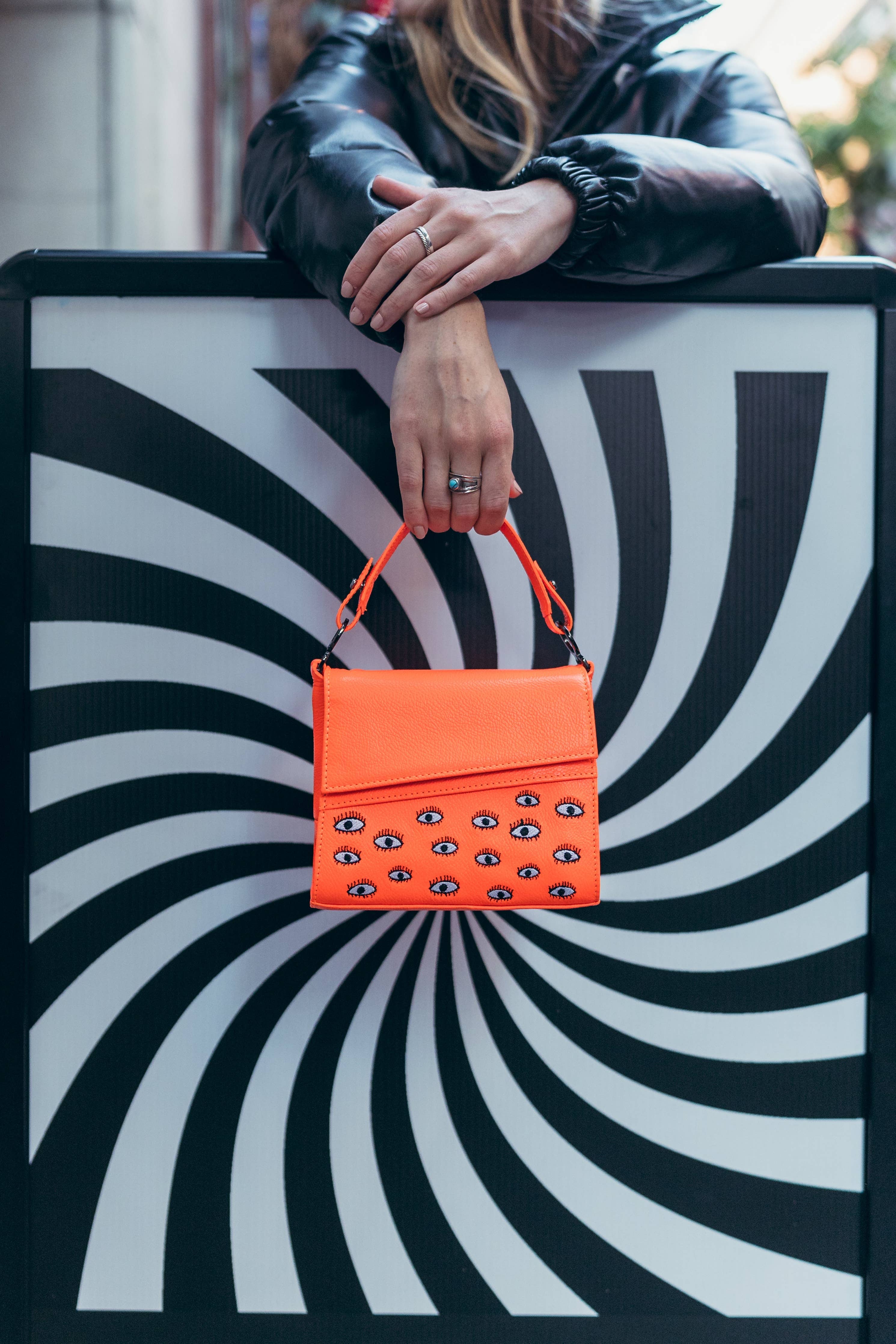 Anastasio Micro Crossbody Handbag: Orange Leather