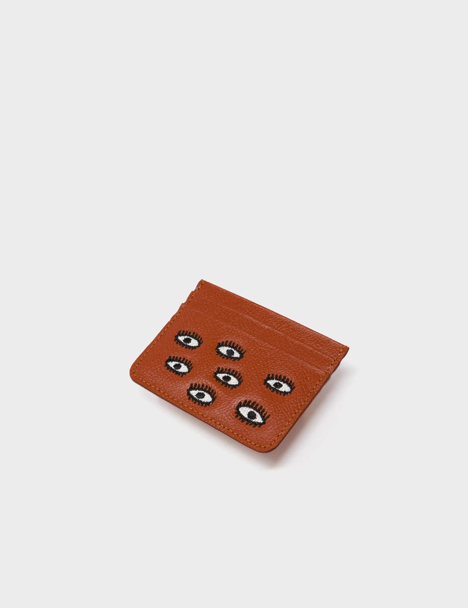 Filium Baked City Leather Cardholder - All Over Eyes Embroidery