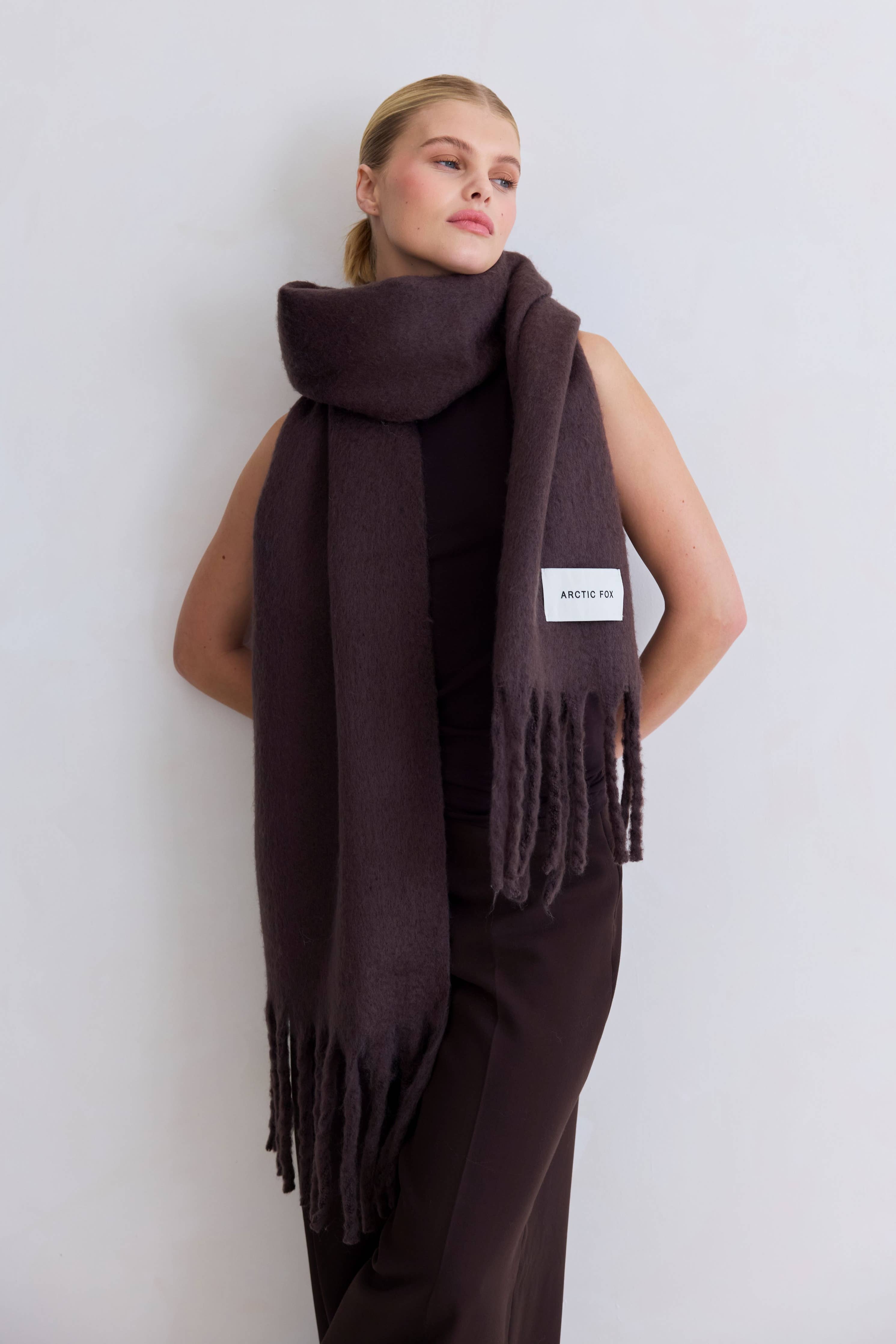 The Reykjavik Scarf - 100% Recycled - Ground Coffee - FW25