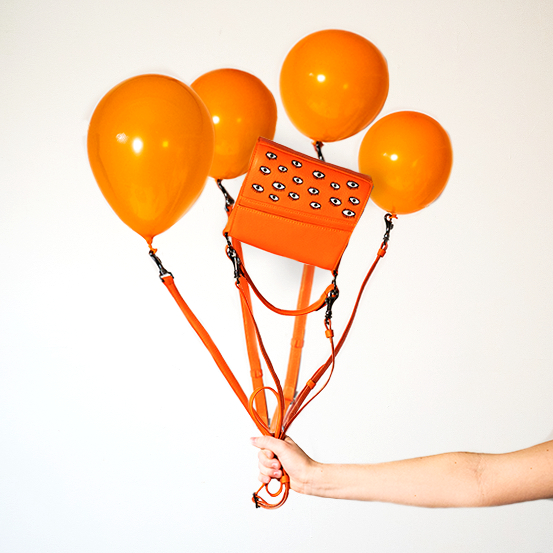 Anastasio Micro Crossbody Handbag: Orange Leather
