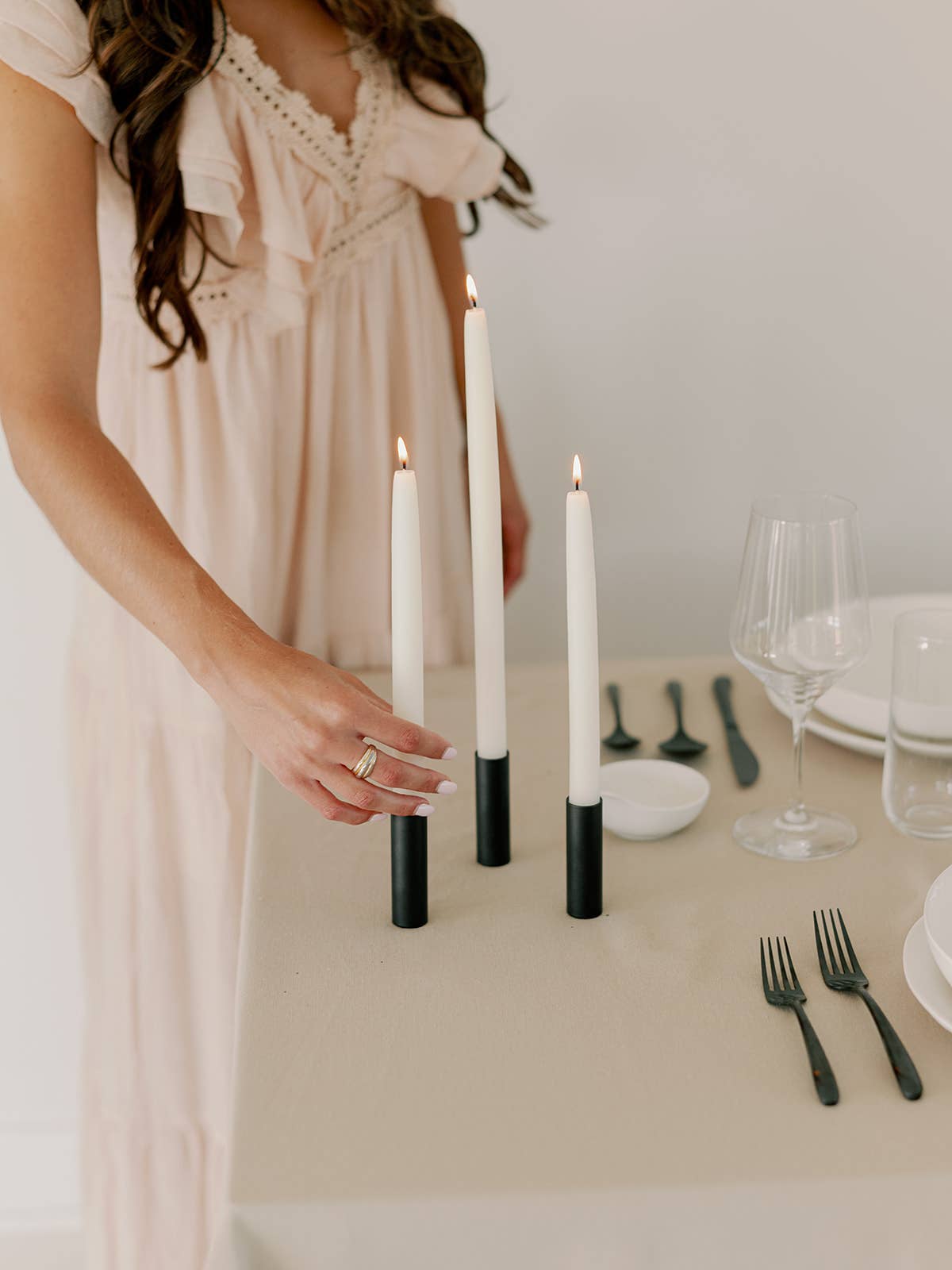 Dipped Beeswax Taper Candles | Natural White