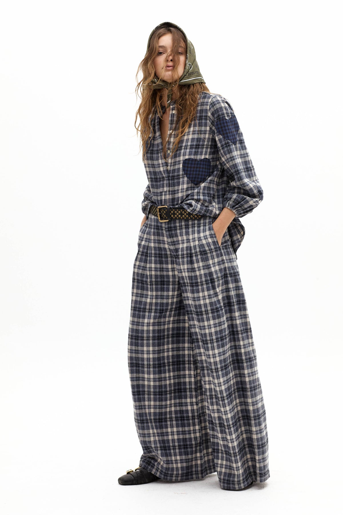 Super Culotte Cotton Twill Pants - Pascal Checks