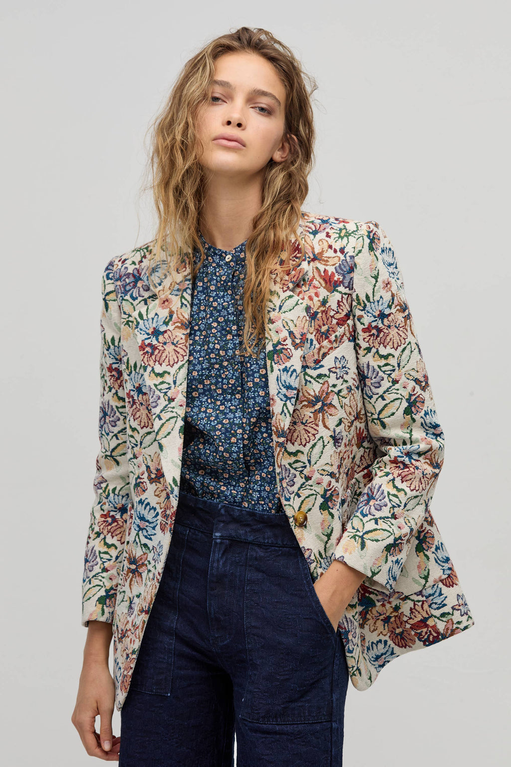 Miro Brocade Blazer - Floral Tapestry