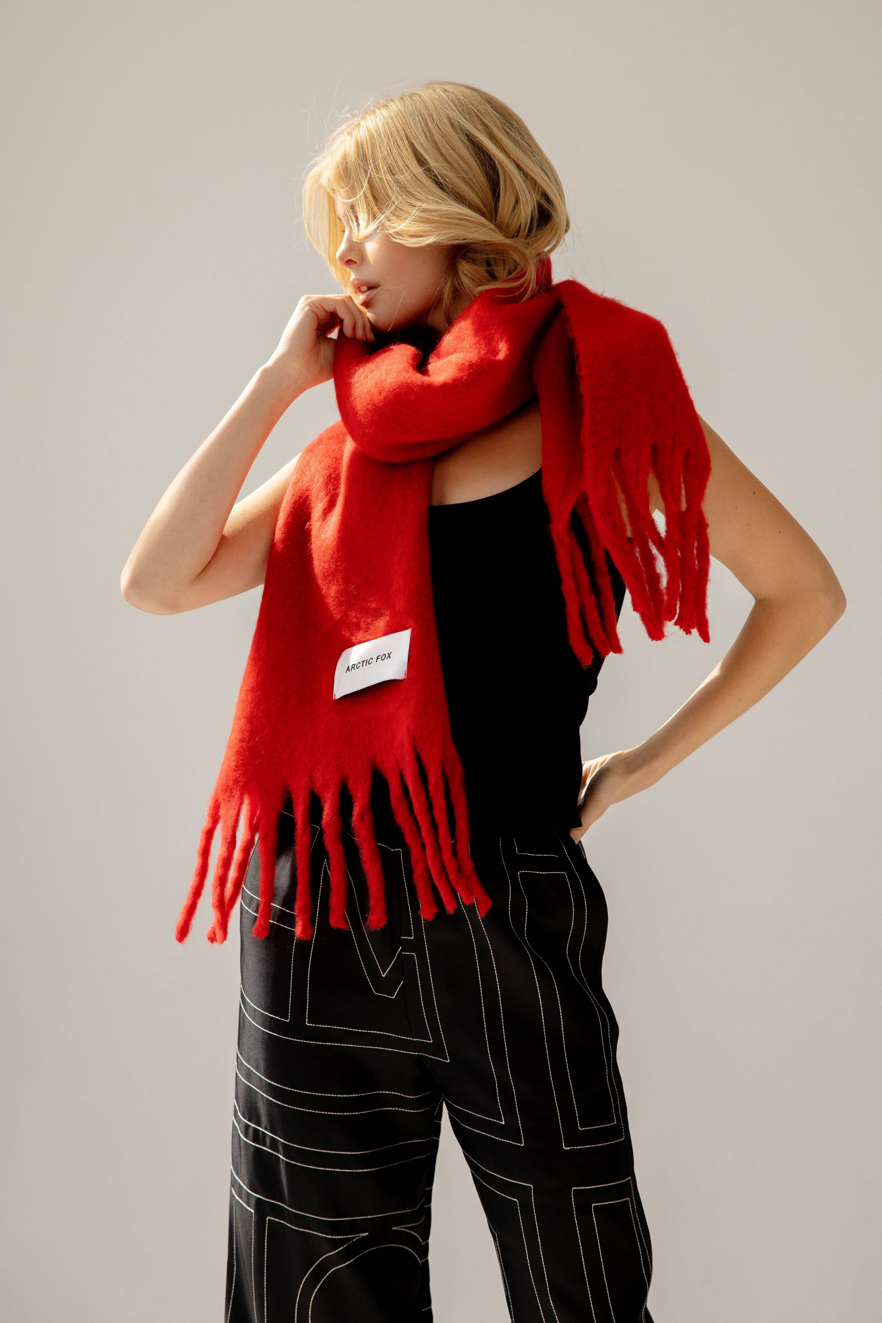 The Stockholm Scarf - 100% Recycled - Crimson Red