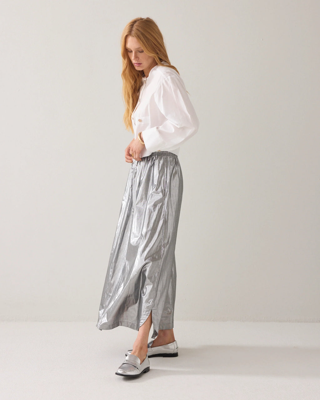 Summum Shiny Silver Skirt