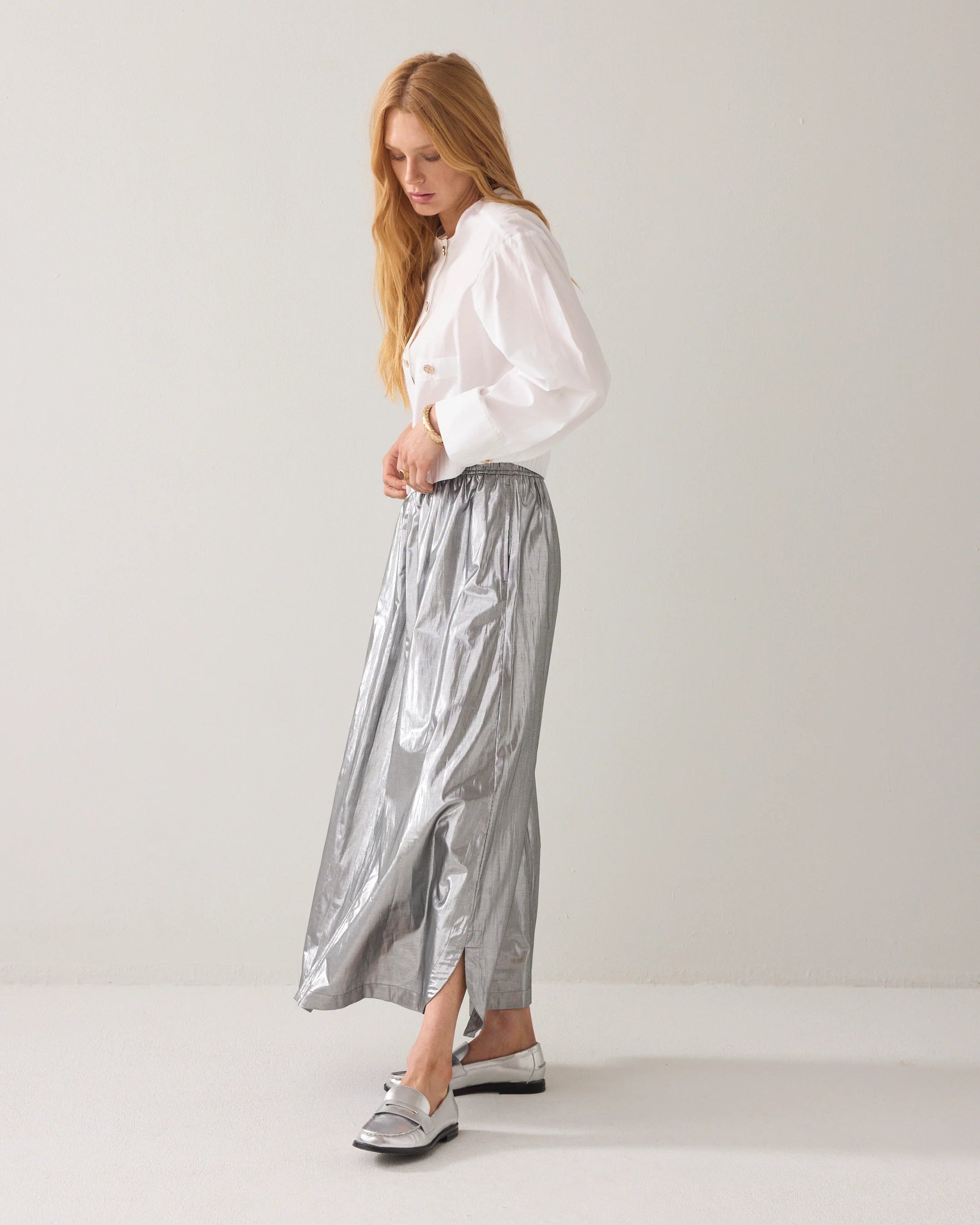 Shiny Silver Skirt