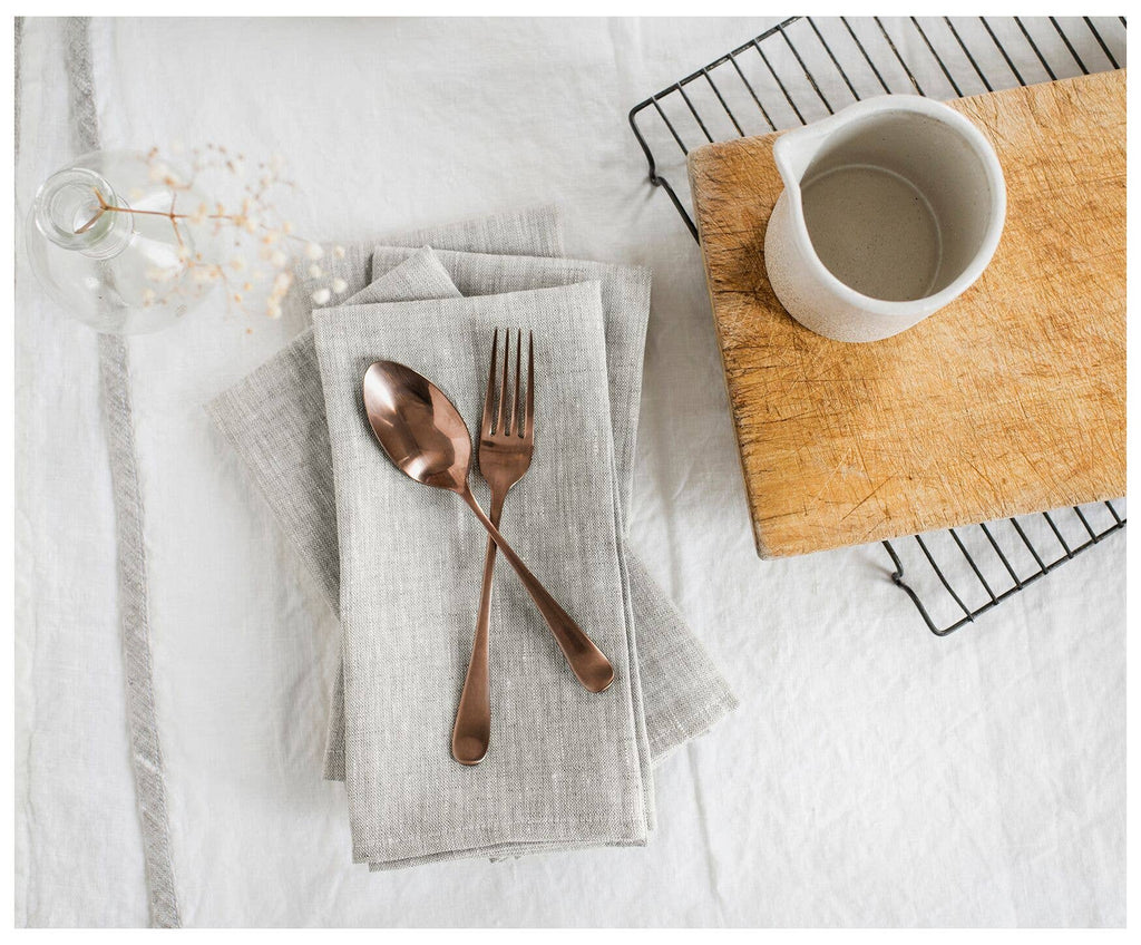 OATMEAL linen Heirloom Napkins set-of-4