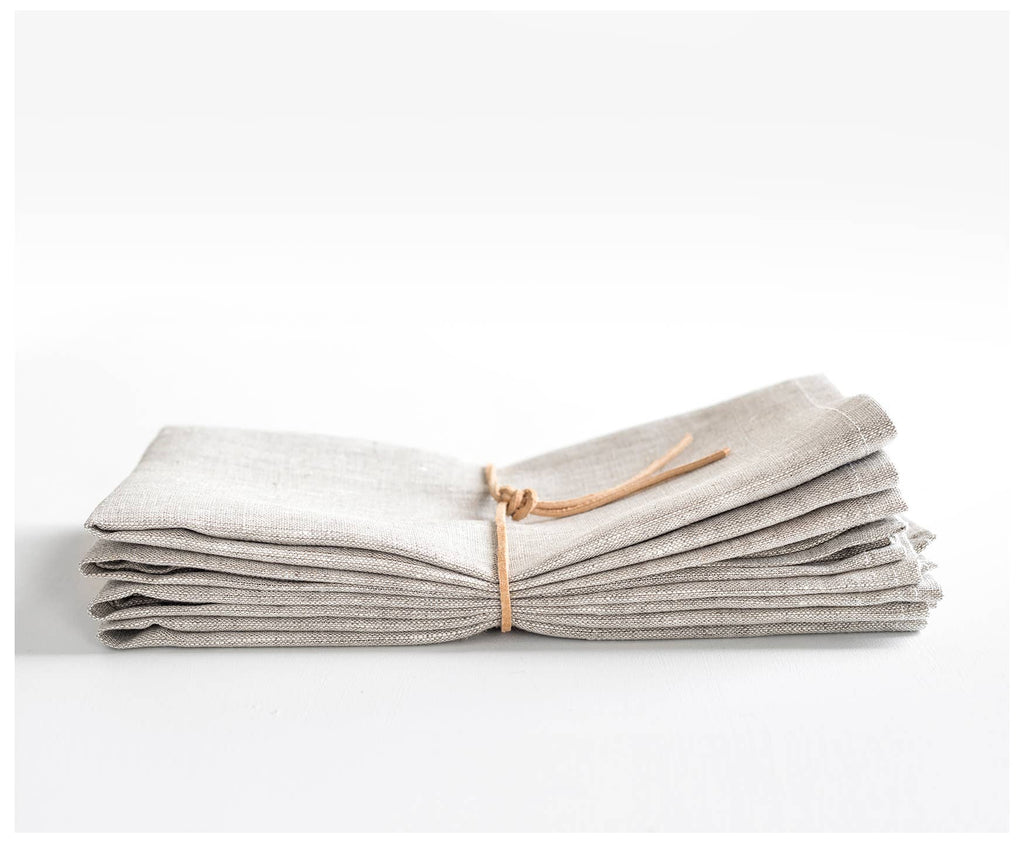 OATMEAL linen Heirloom Napkins set-of-4