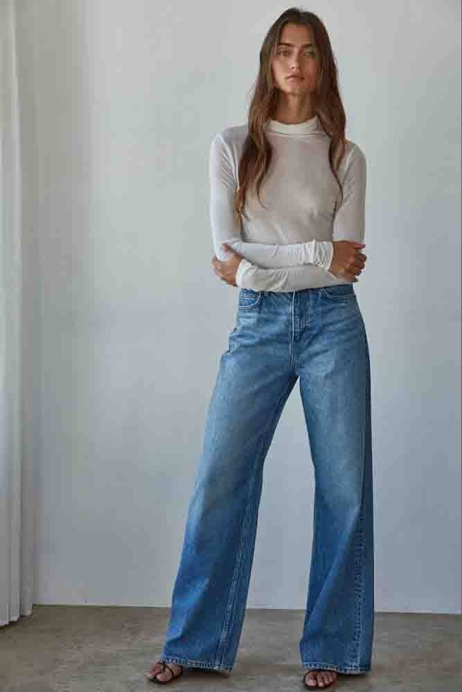 Sheer lightweight turtleneck  - Cream