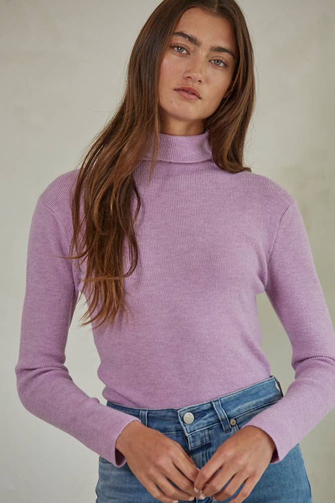 Turtleneck sweater: Lavender
