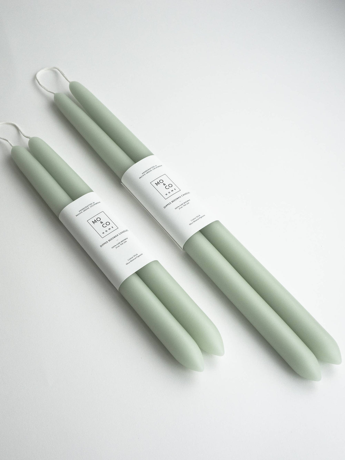 Dipped Beeswax Taper Candles - Eucalyptus