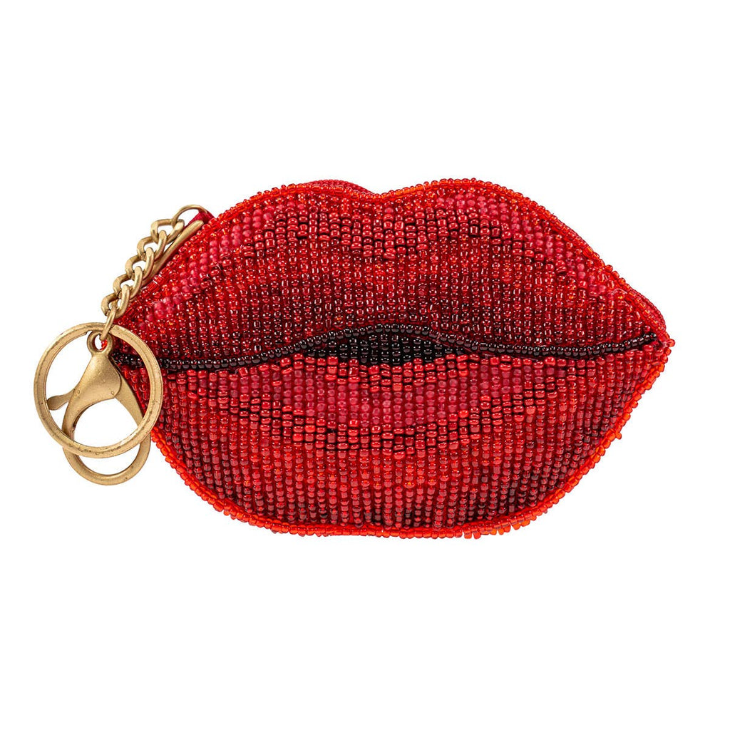 XOXO Beaded Lips Coin Purse/Key Fob