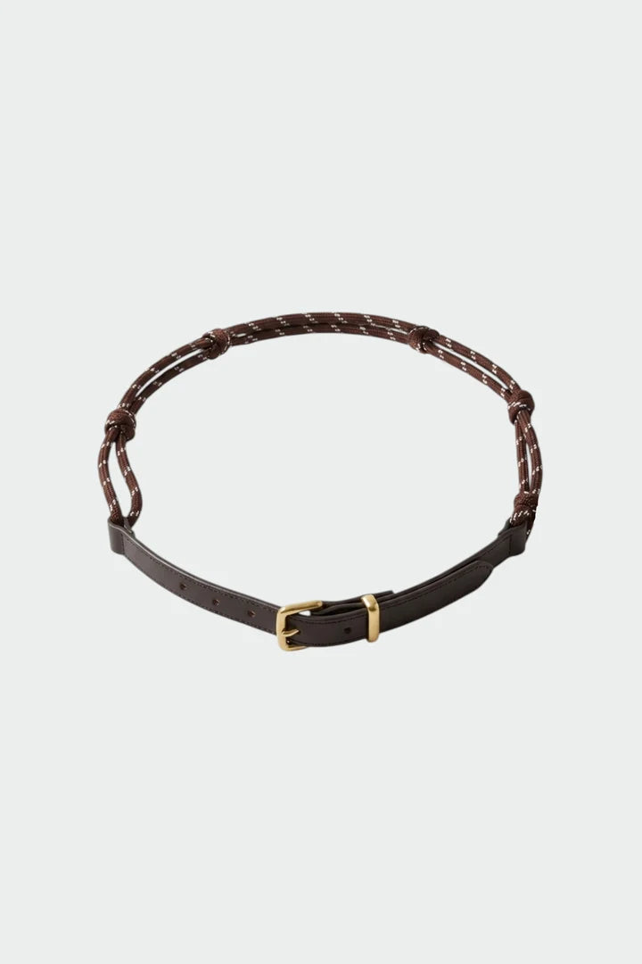 Indi & Cold Chocolate Cord and Leather Belt