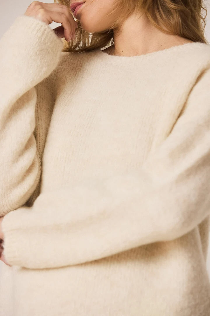 Indi & Cold Ecru Mohair Sweater