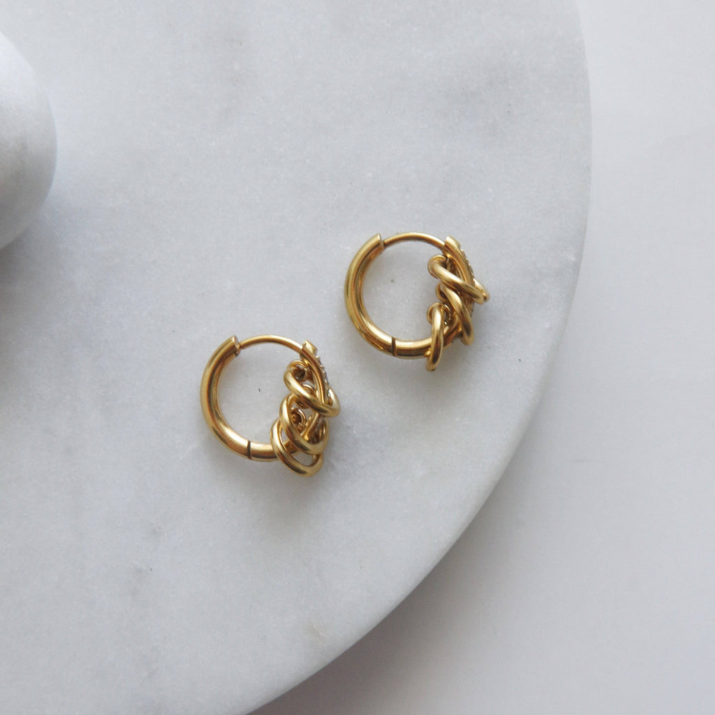 JESSA Jewelry Davie Triple Loop Hoops