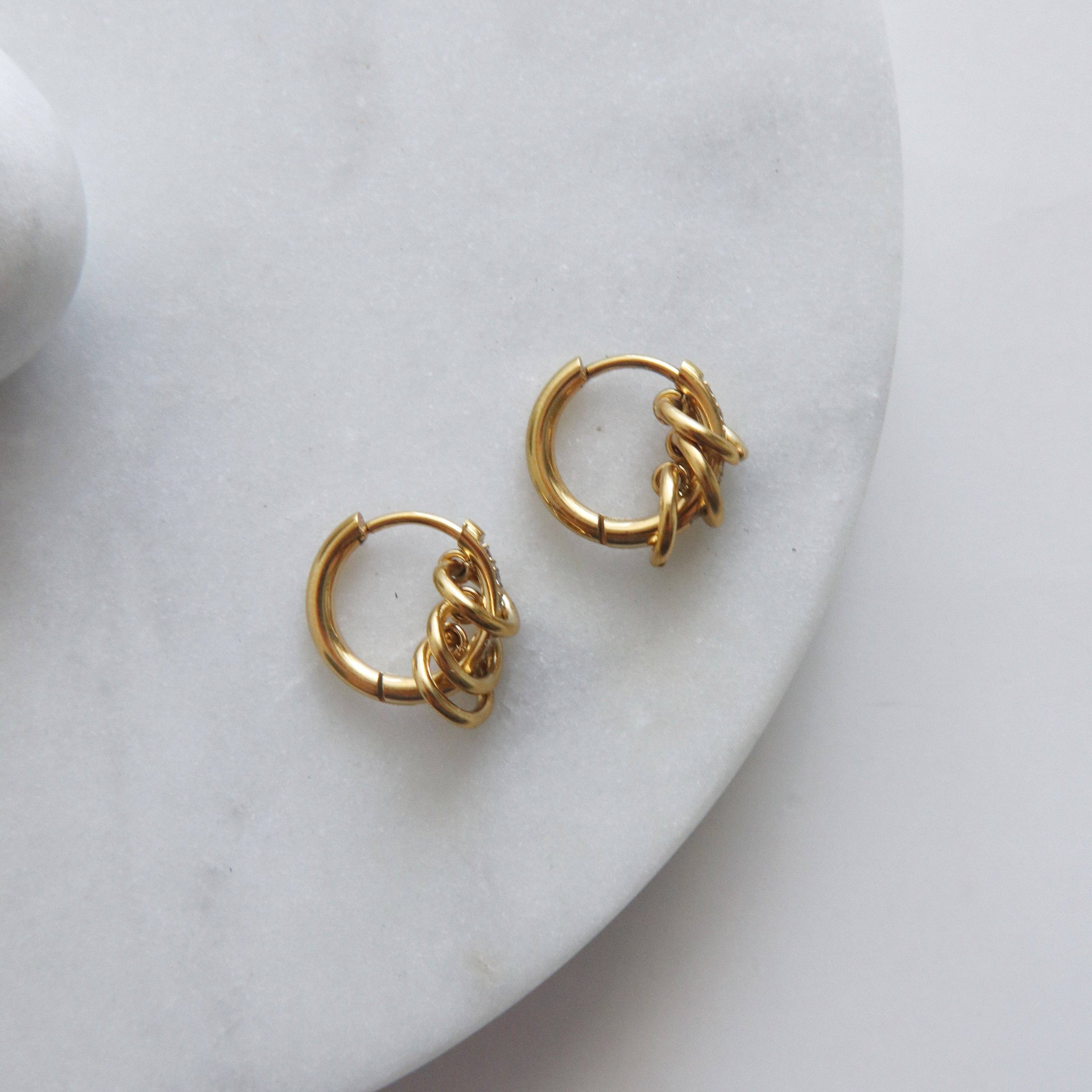 JESSA Jewelry Davie Triple Loop Hoops