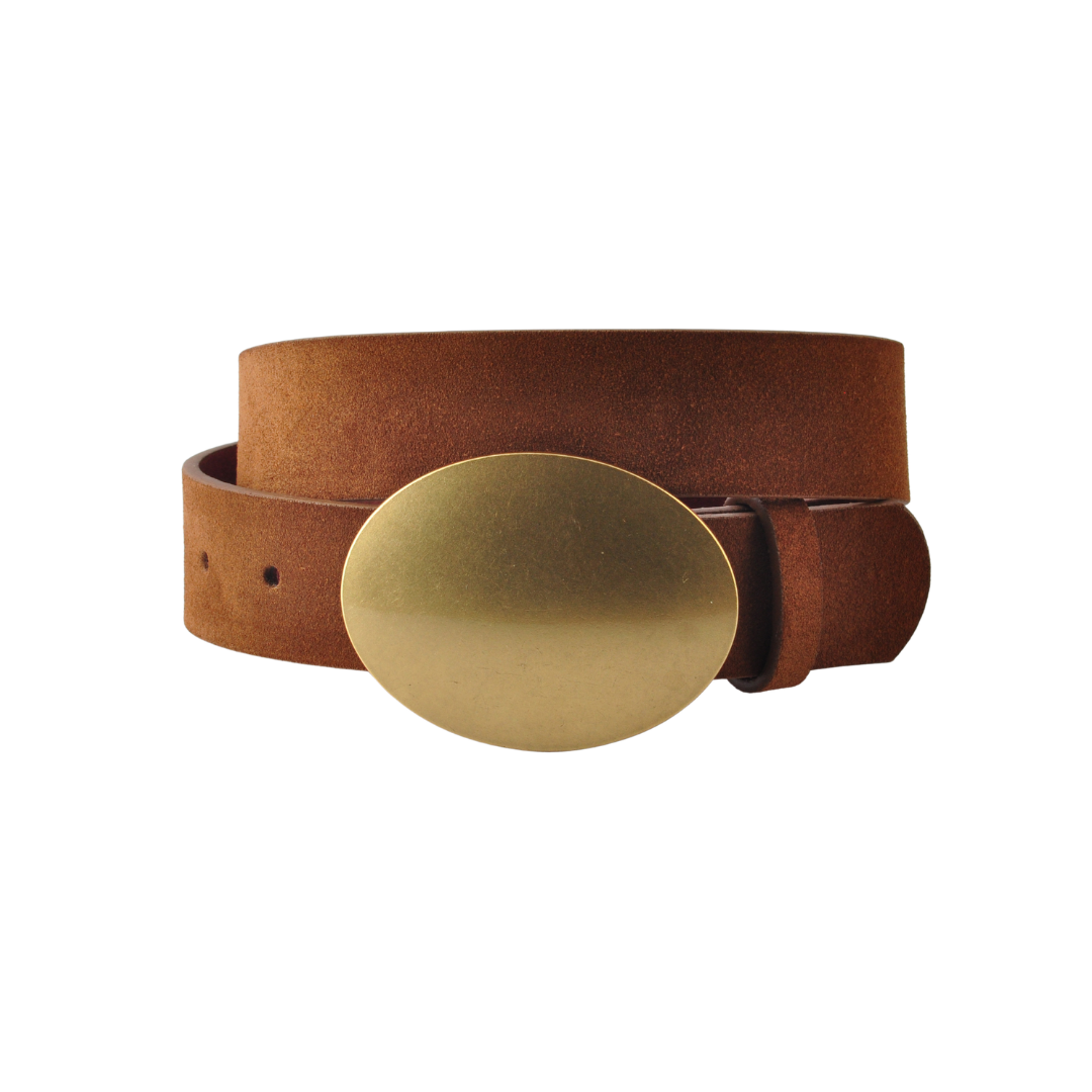 Suede belt with Oval Buckle