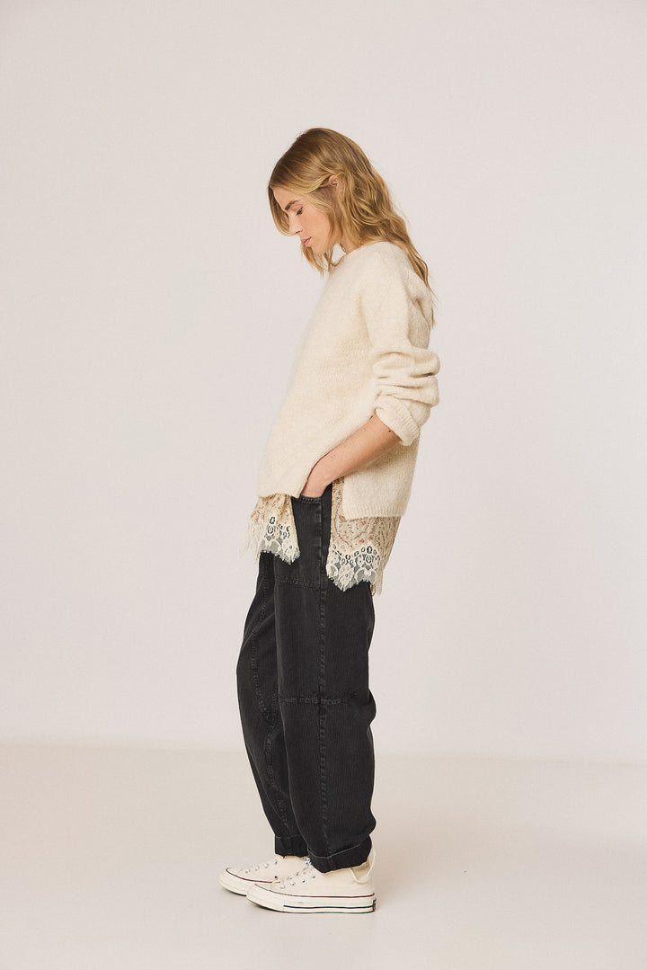 Indi & Cold Ecru Mohair Sweater