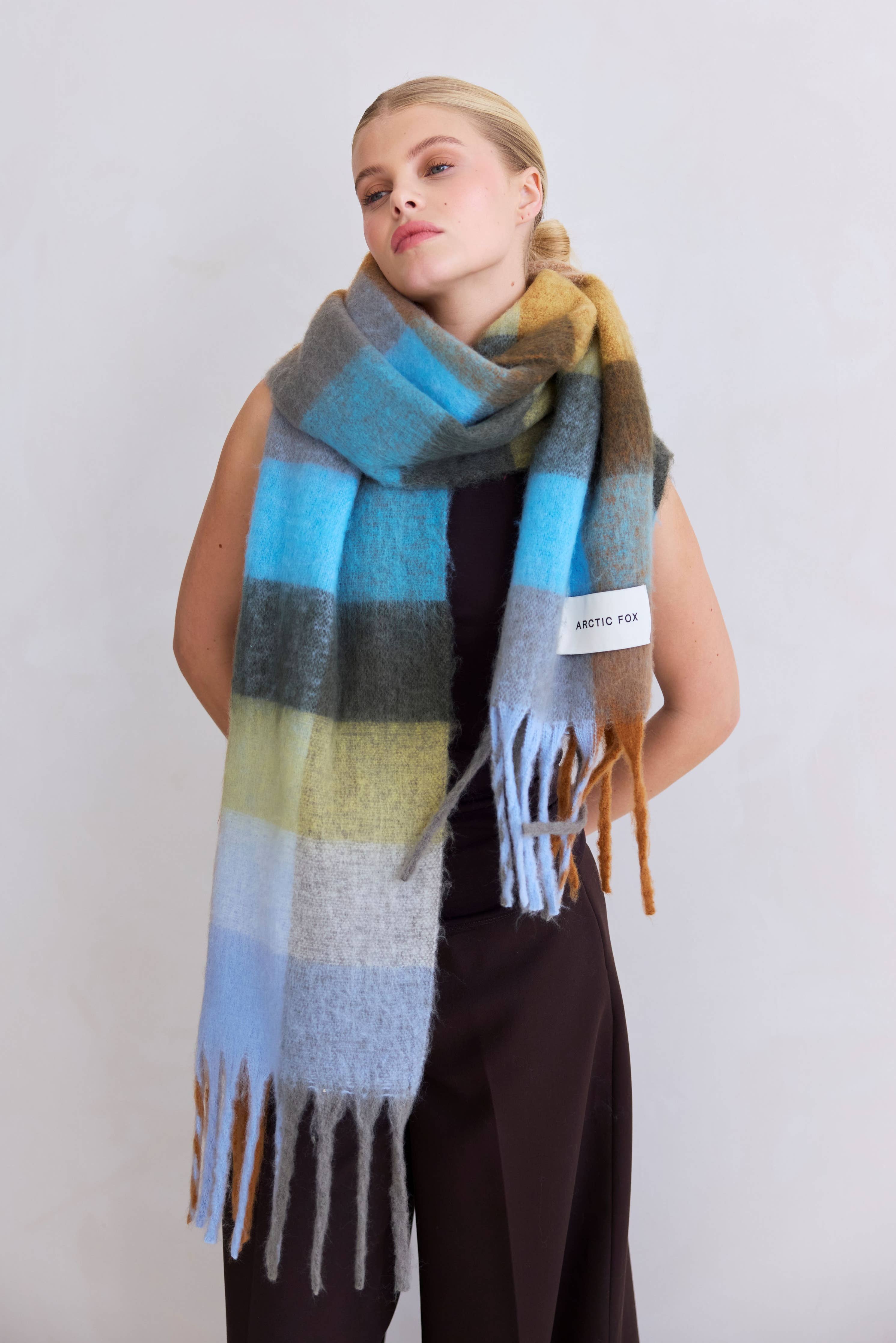 The Reykjavik Scarf - 100% Recycled - Blue/Orange - FW25