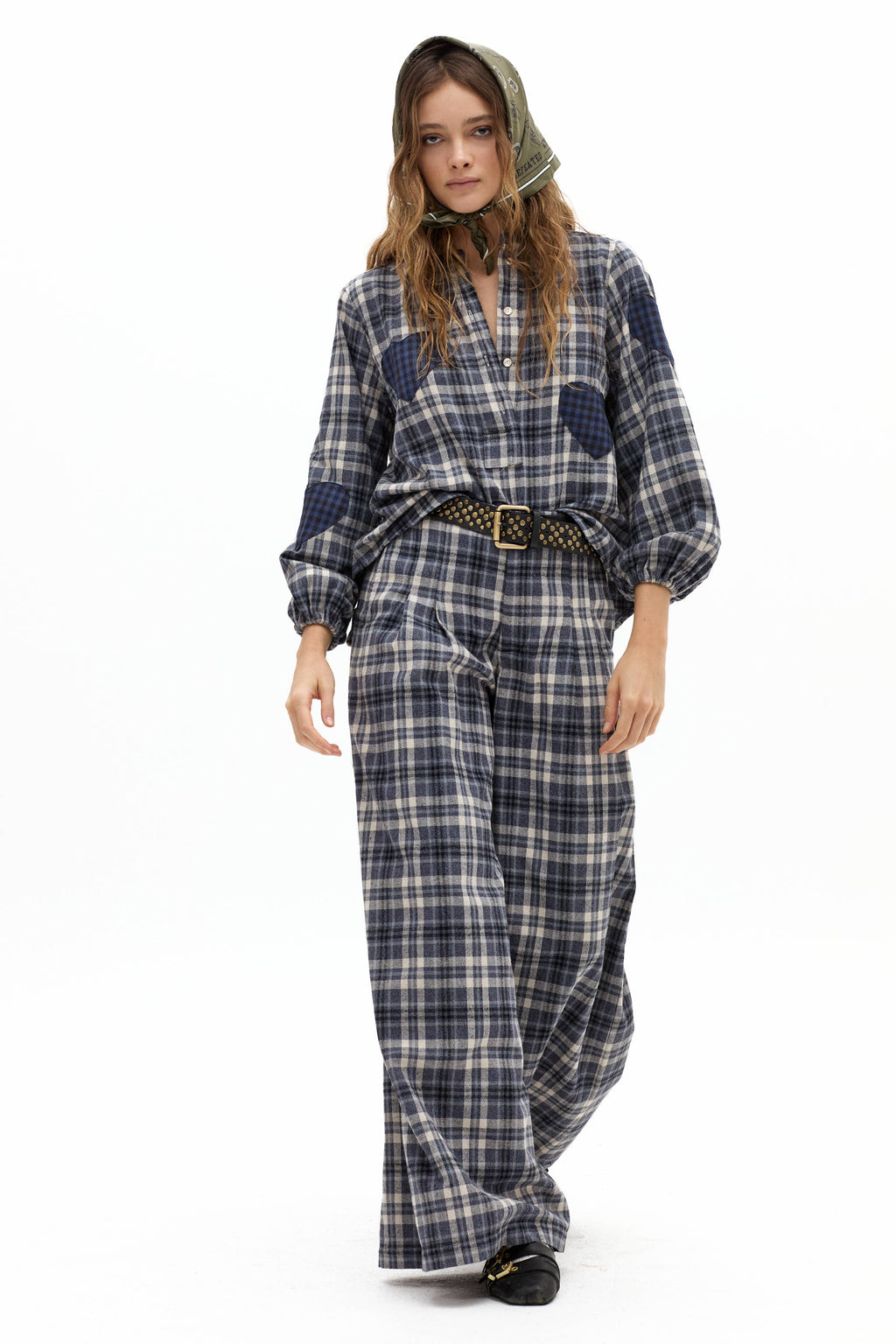 Super Culotte Cotton Twill Pants - Pascal Checks