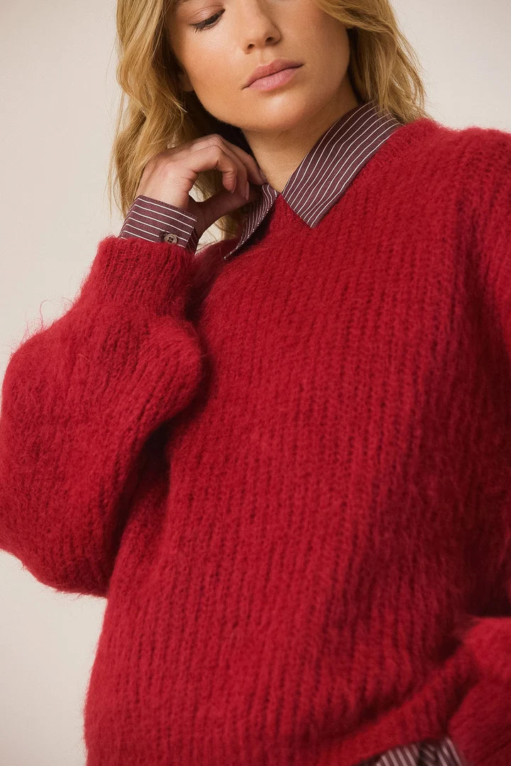 Indi & Cold Brushed-Effect Mohair Sweater