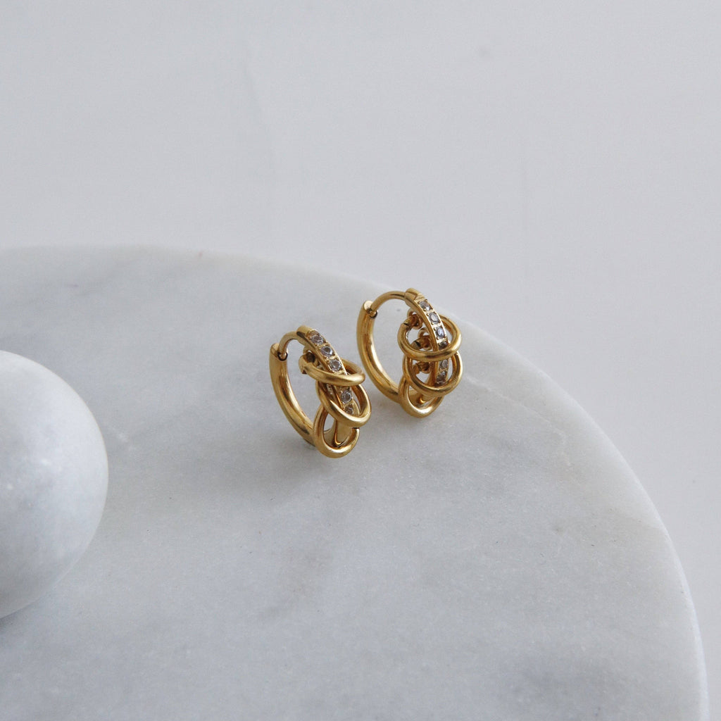 JESSA Jewelry Davie Triple Loop Hoops