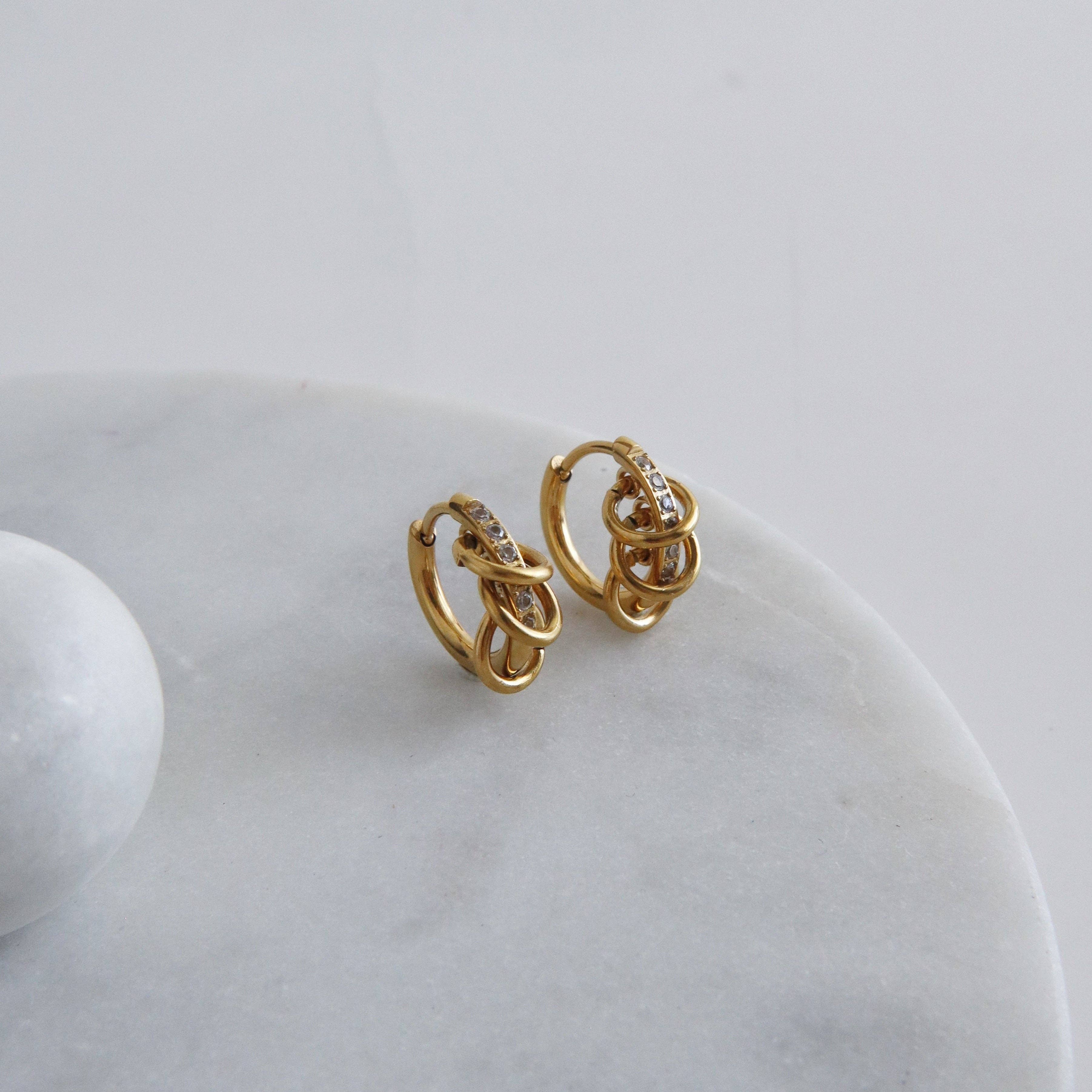 JESSA Jewelry Davie Triple Loop Hoops