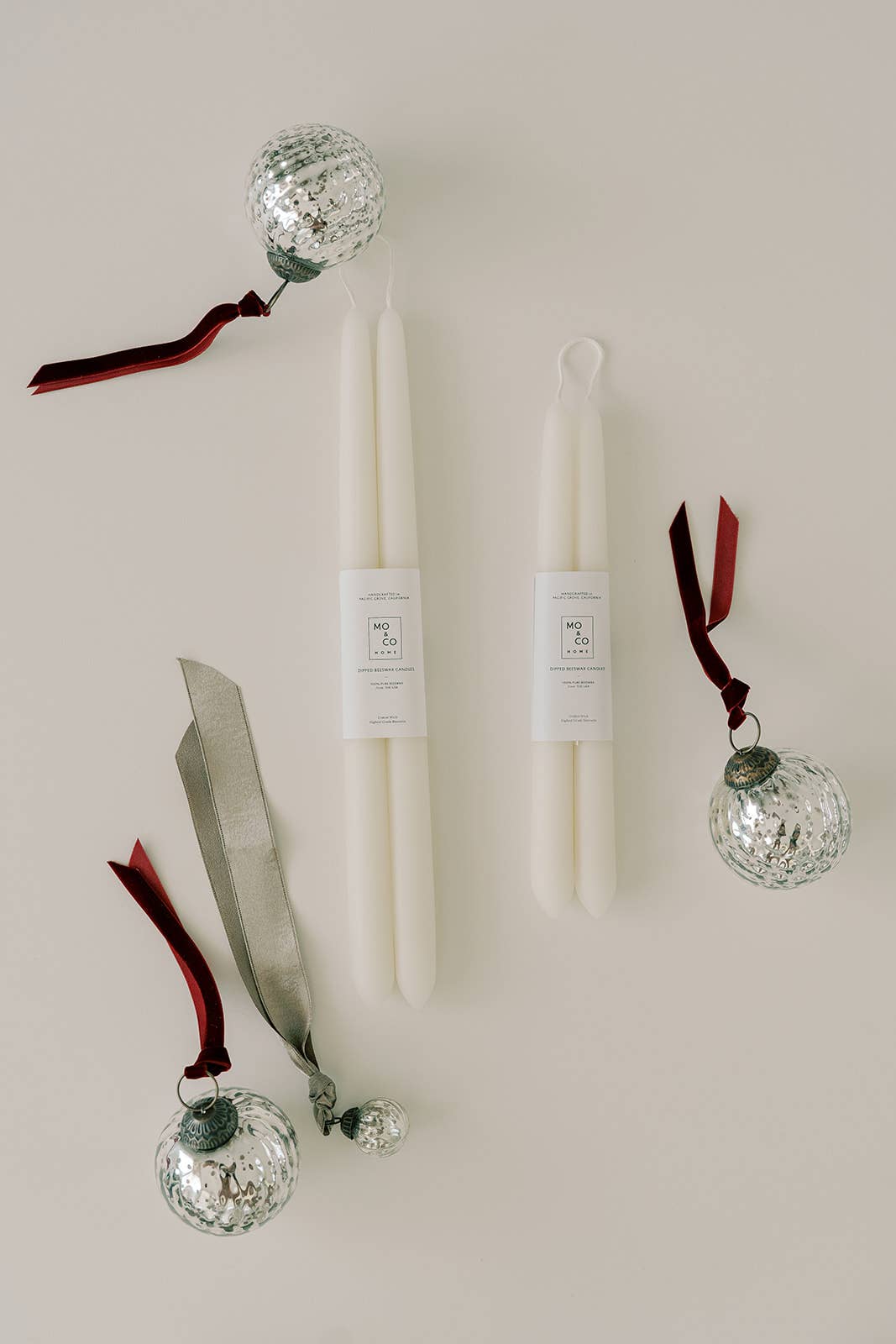 Dipped Beeswax Taper Candles | Natural White