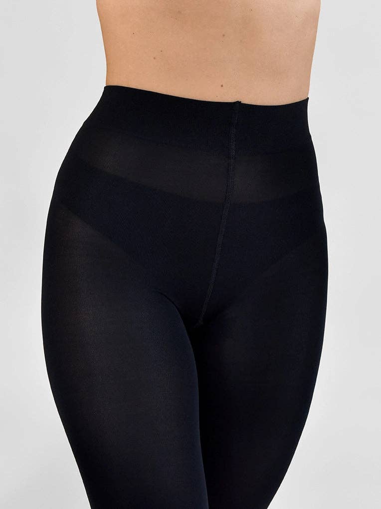Silky Soft Opaque Tights:  Black