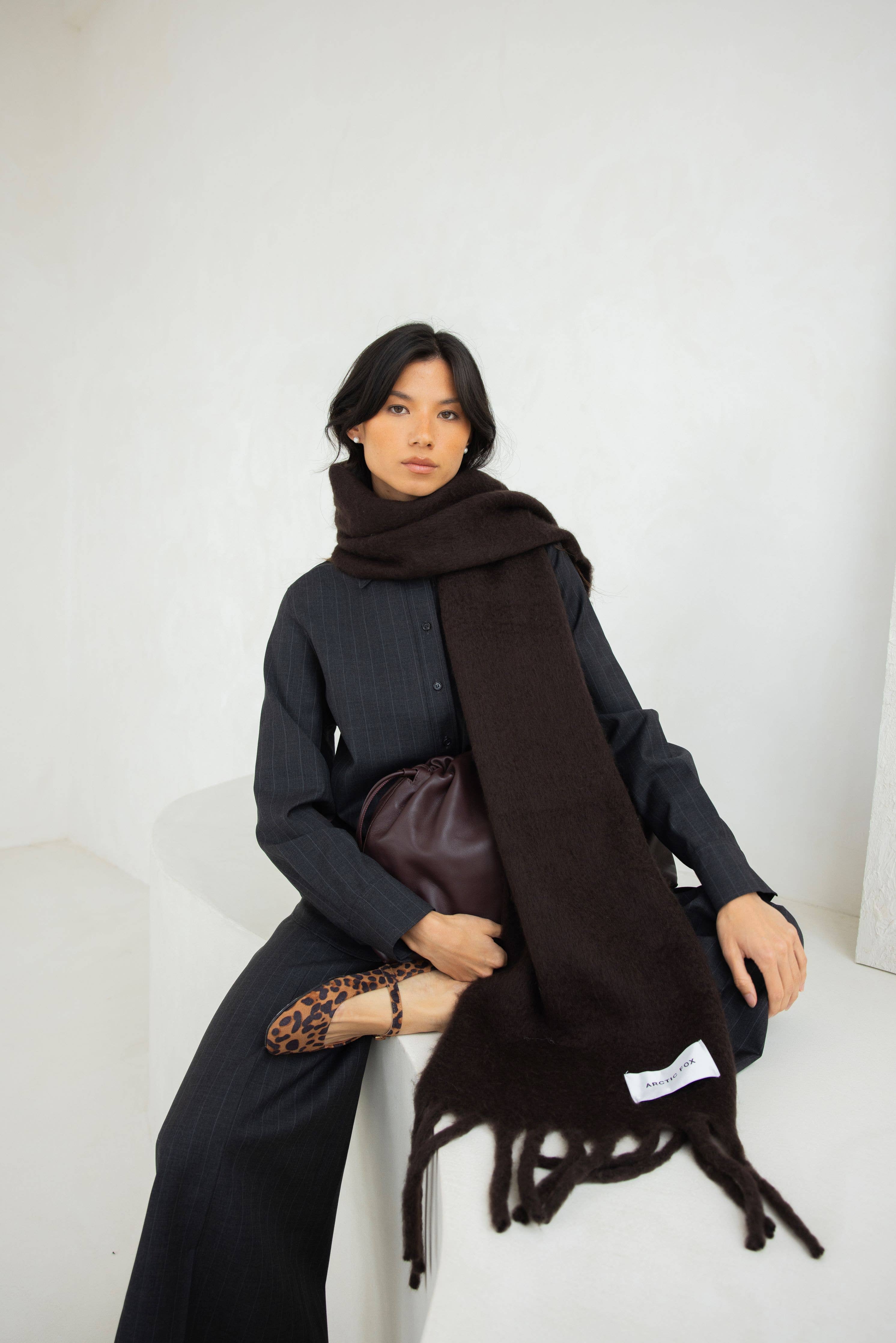 The Reykjavik Scarf - 100% Recycled - Ground Coffee - FW25