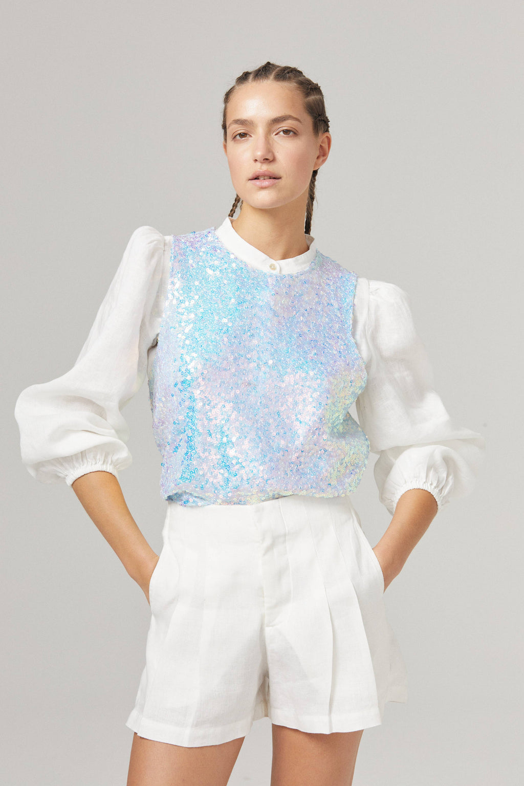 Mermaid Sequin Top - Aqua