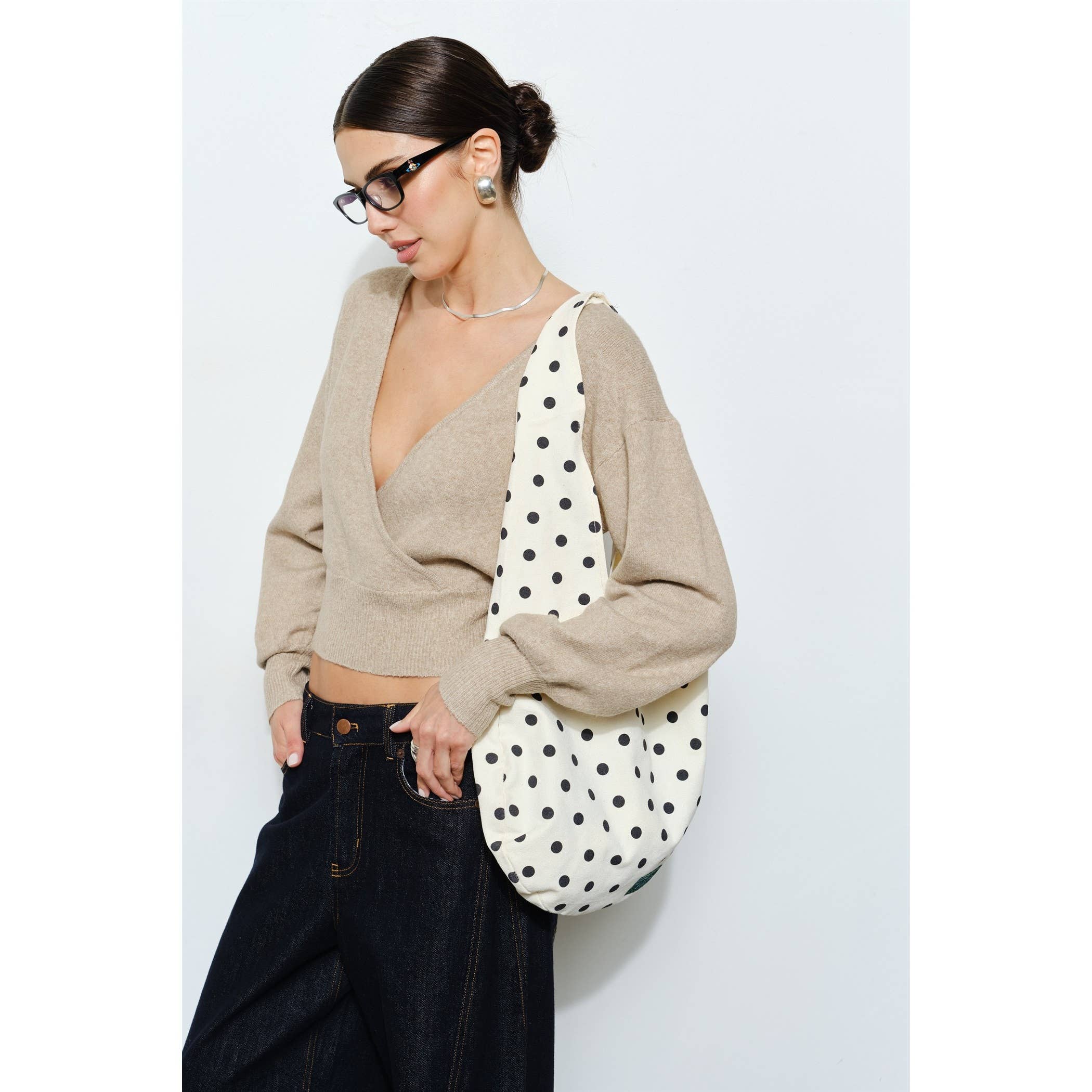 Juliana Polka Dot Canvas Tote Bag