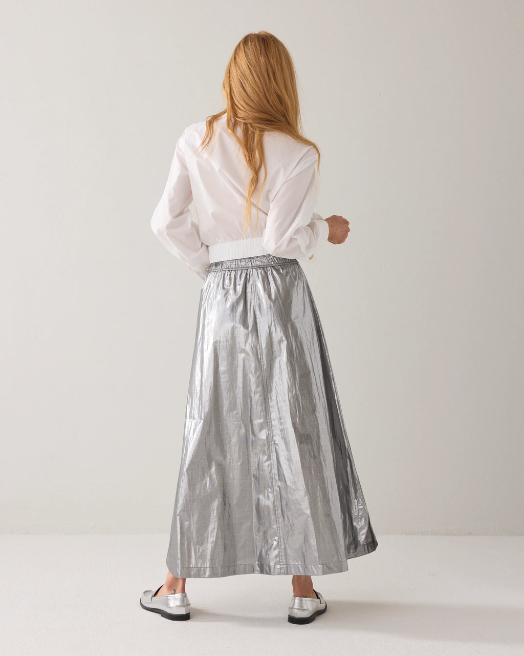 Summum Shiny Silver Skirt