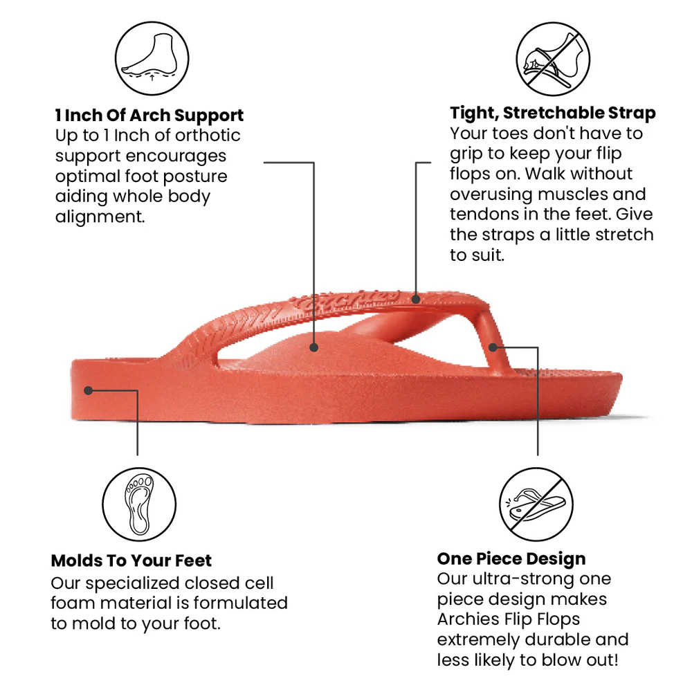 Archies Flip Flops - Coral
