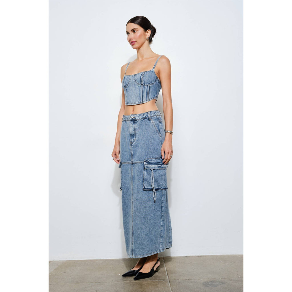 Shay Structured Denim Bustier