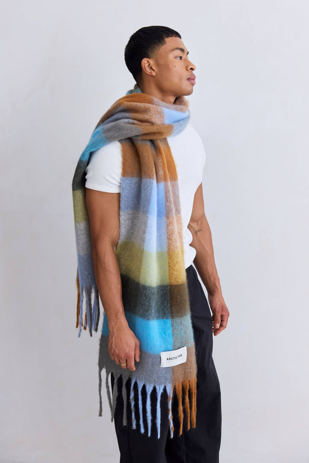 The Reykjavik Scarf - 100% Recycled - Blue/Orange - FW25