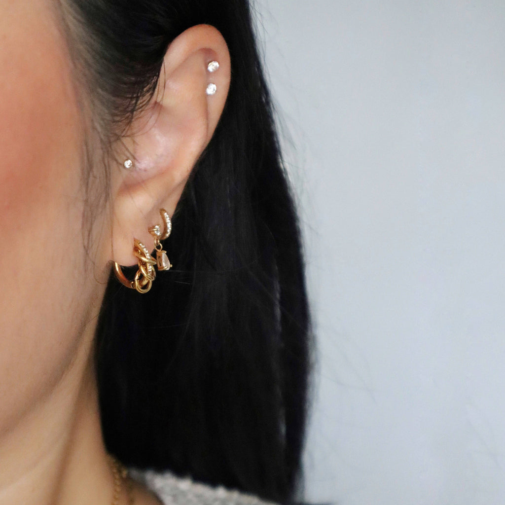 JESSA Jewelry Davie Triple Loop Hoops