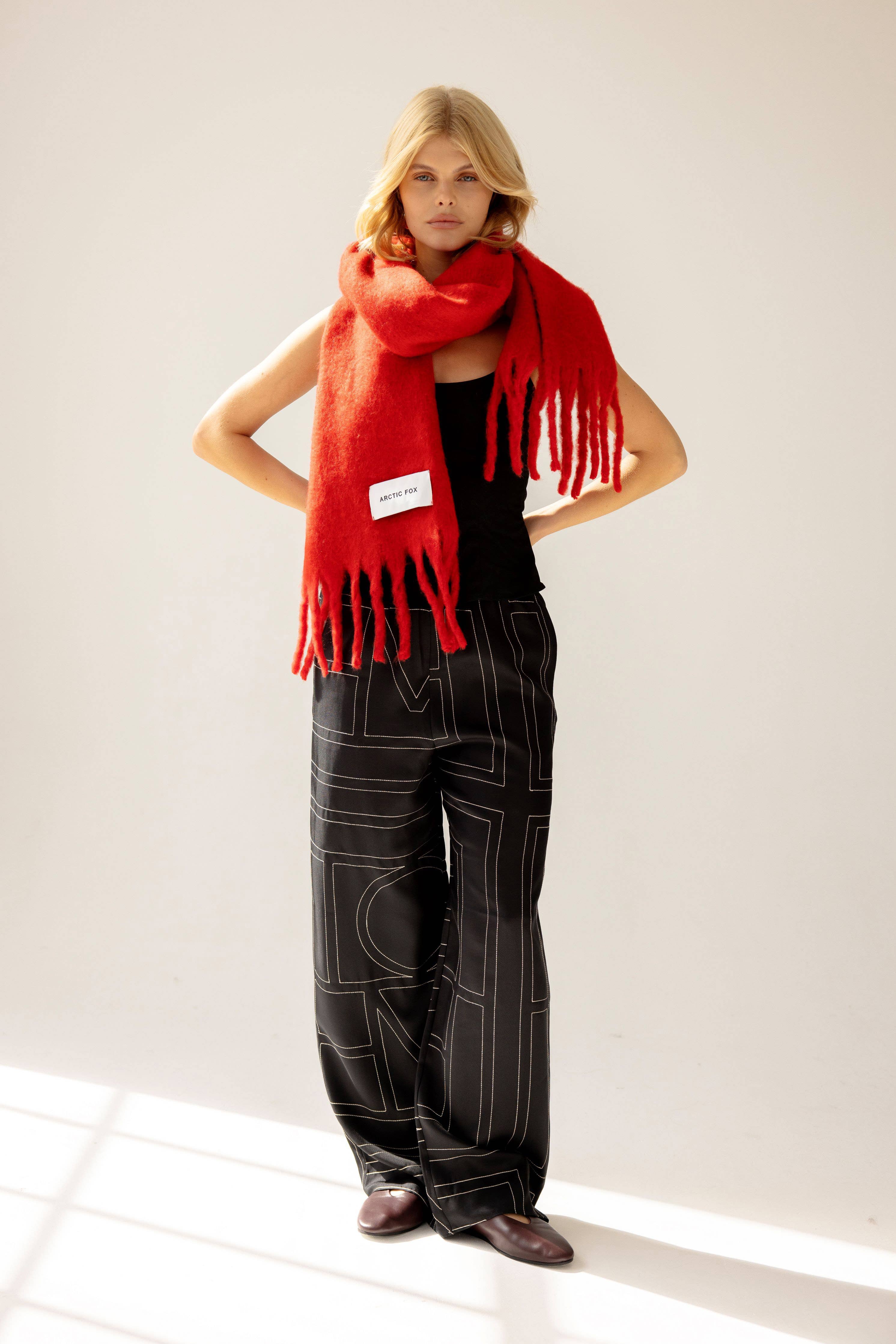 The Stockholm Scarf - 100% Recycled - Crimson Red