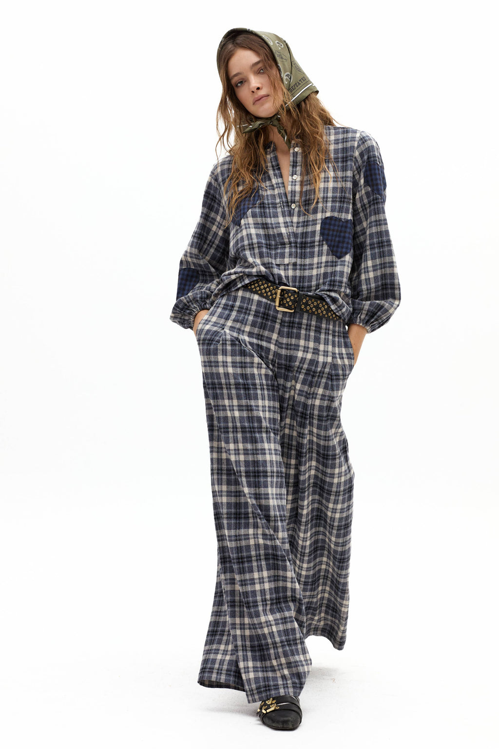 Super Culotte Cotton Twill Pants - Pascal Checks
