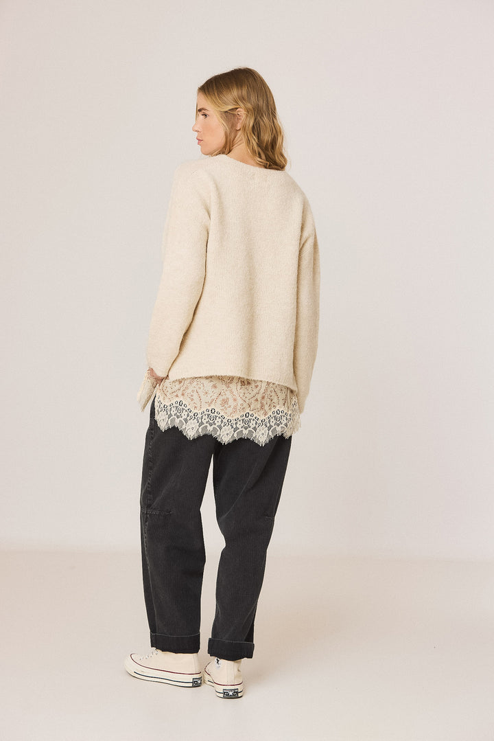 Indi & Cold Ecru Mohair Sweater
