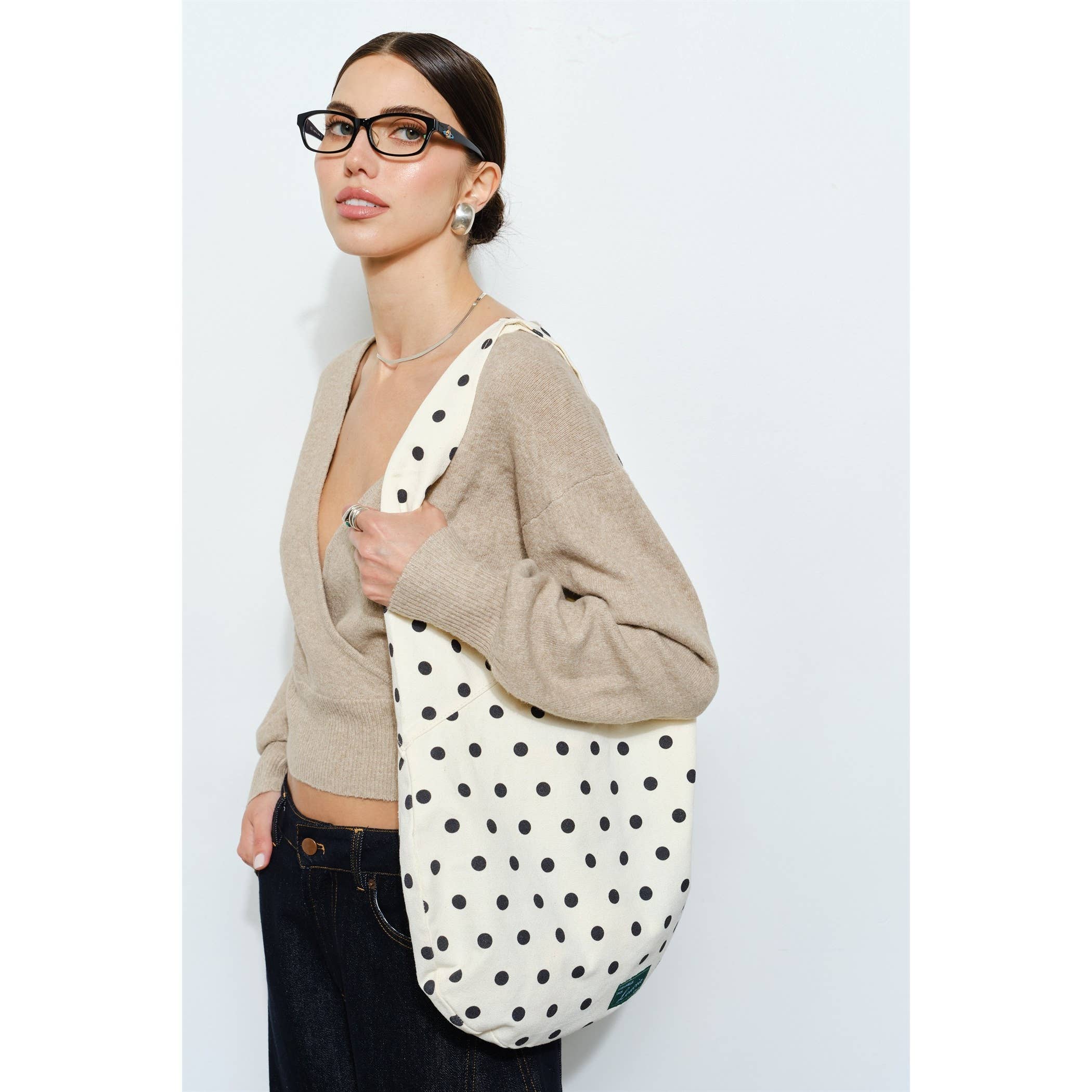 Juliana Polka Dot Canvas Tote Bag