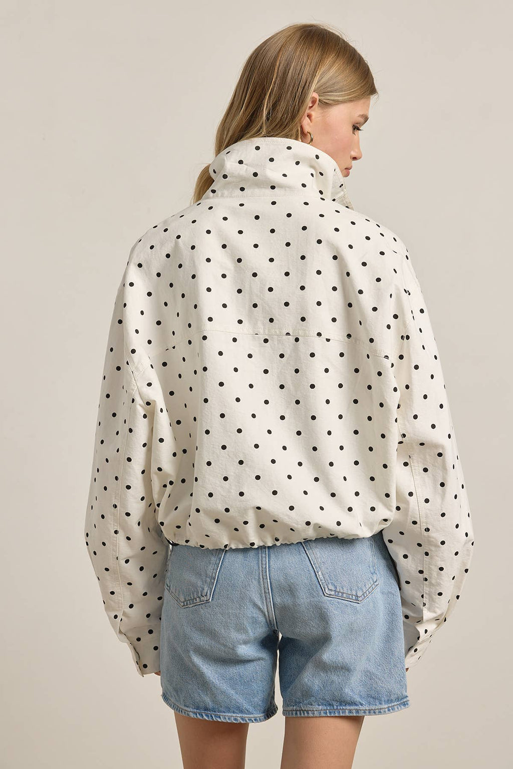 Polka Dot High Neck Jacket