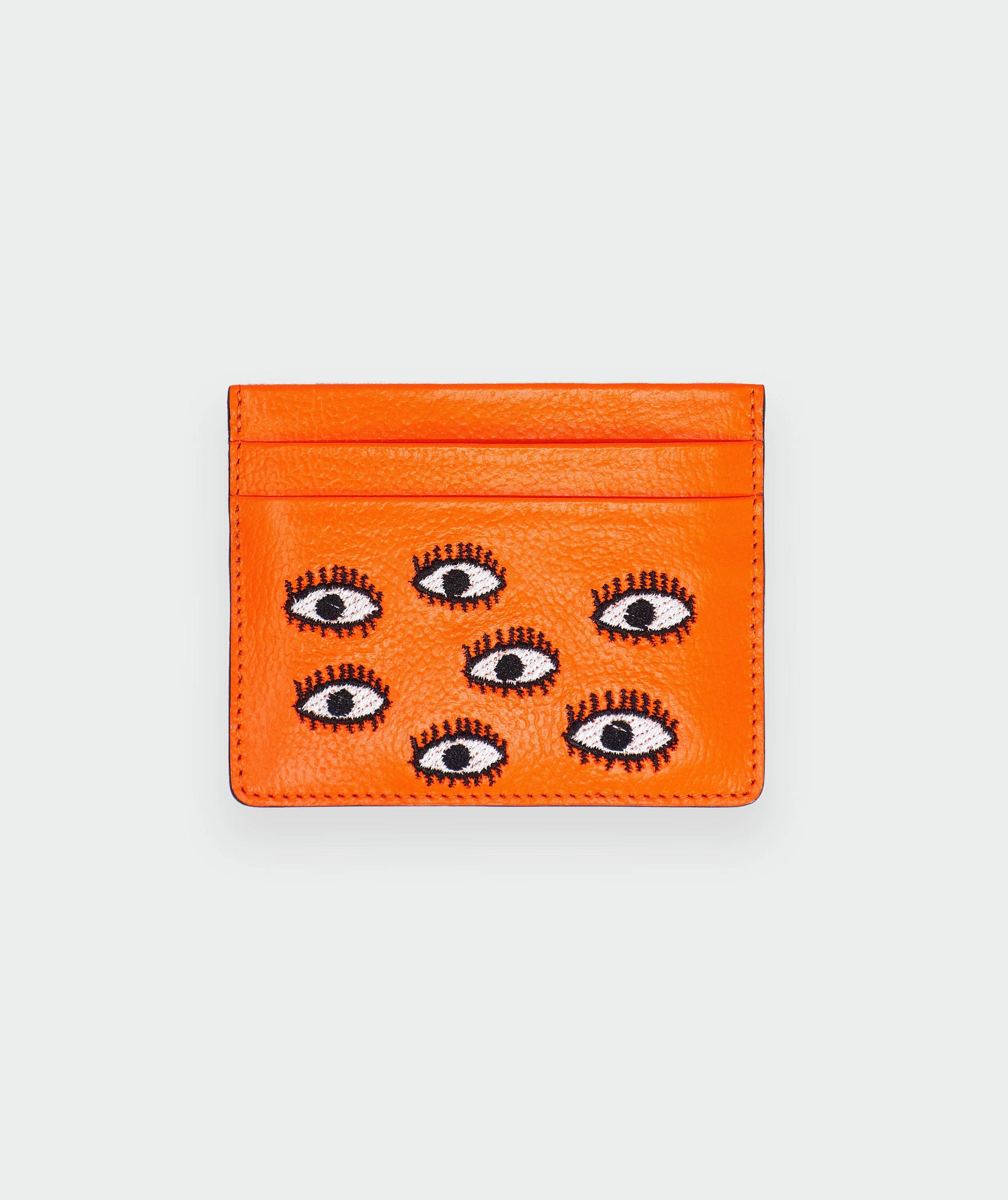 Min & Mon Filium Neon Orange Leather Cardholder