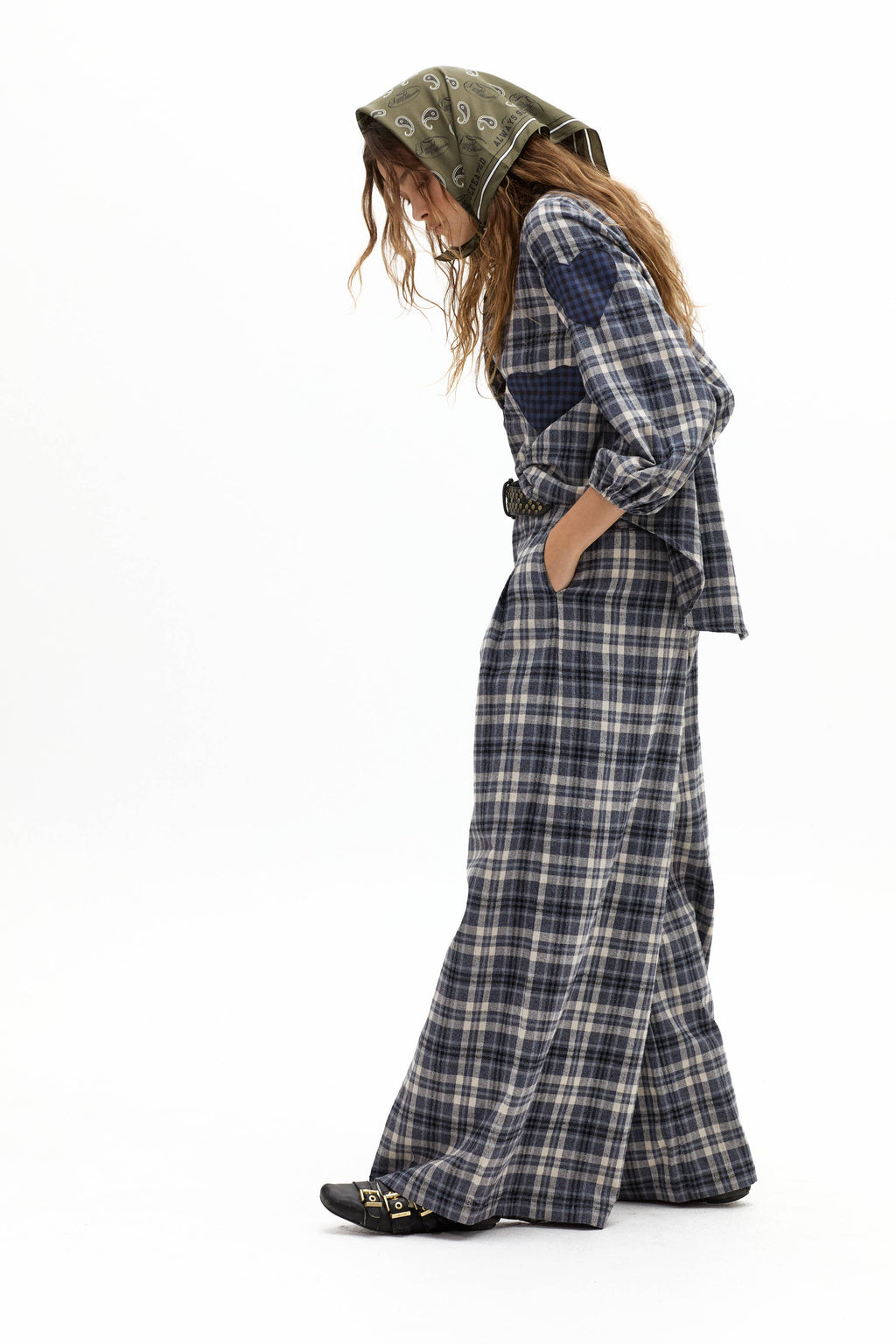 Super Culotte Cotton Twill Pants - Pascal Checks