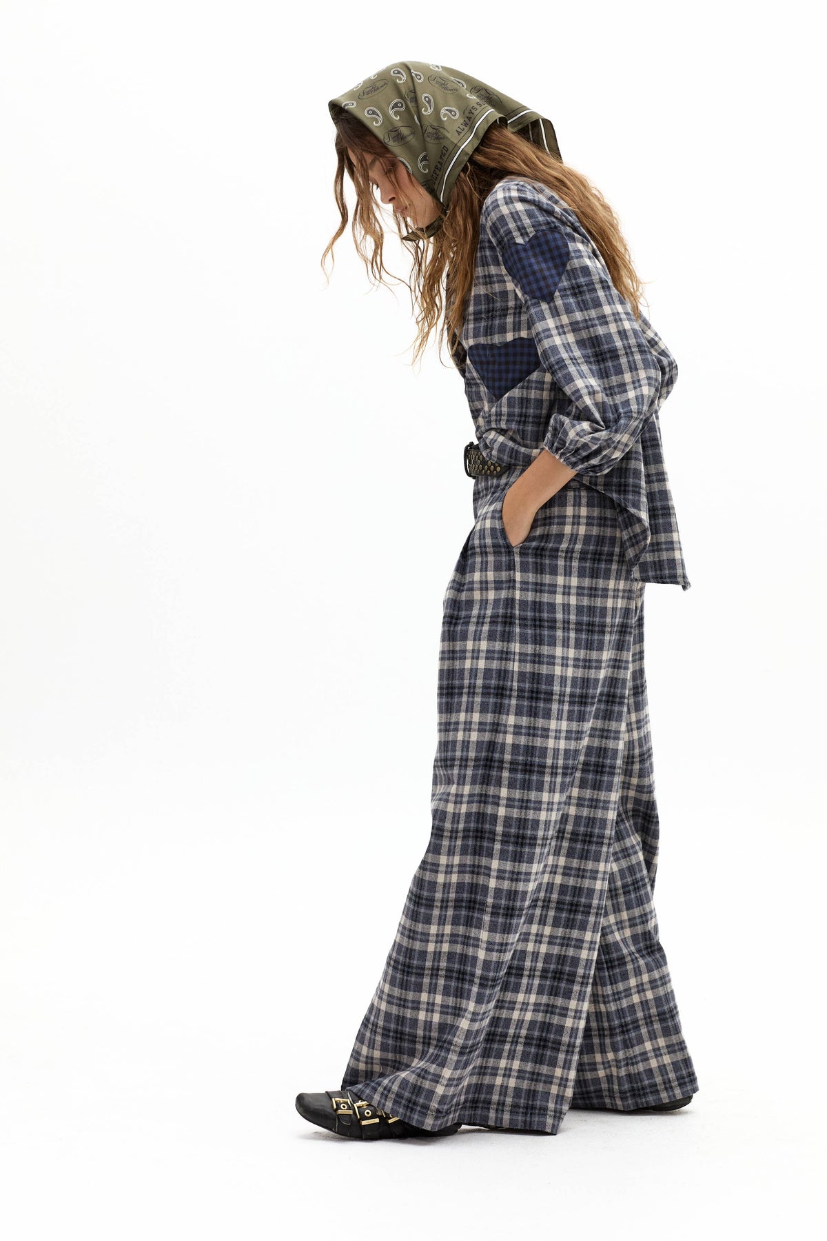 Super Culotte Cotton Twill Pants - Pascal Checks